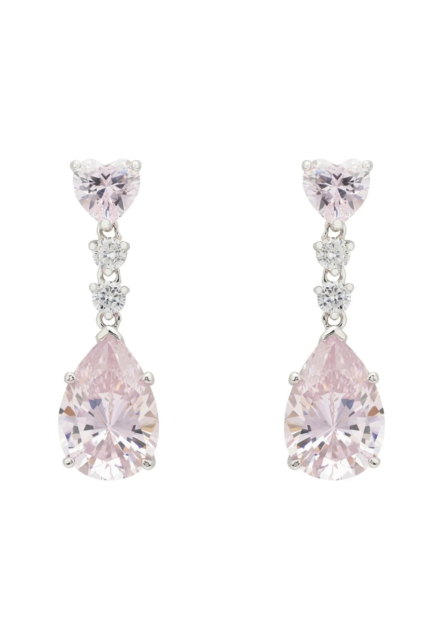 Augusta Morganite Teardrop Earrings Silver - LATELITA Earrings