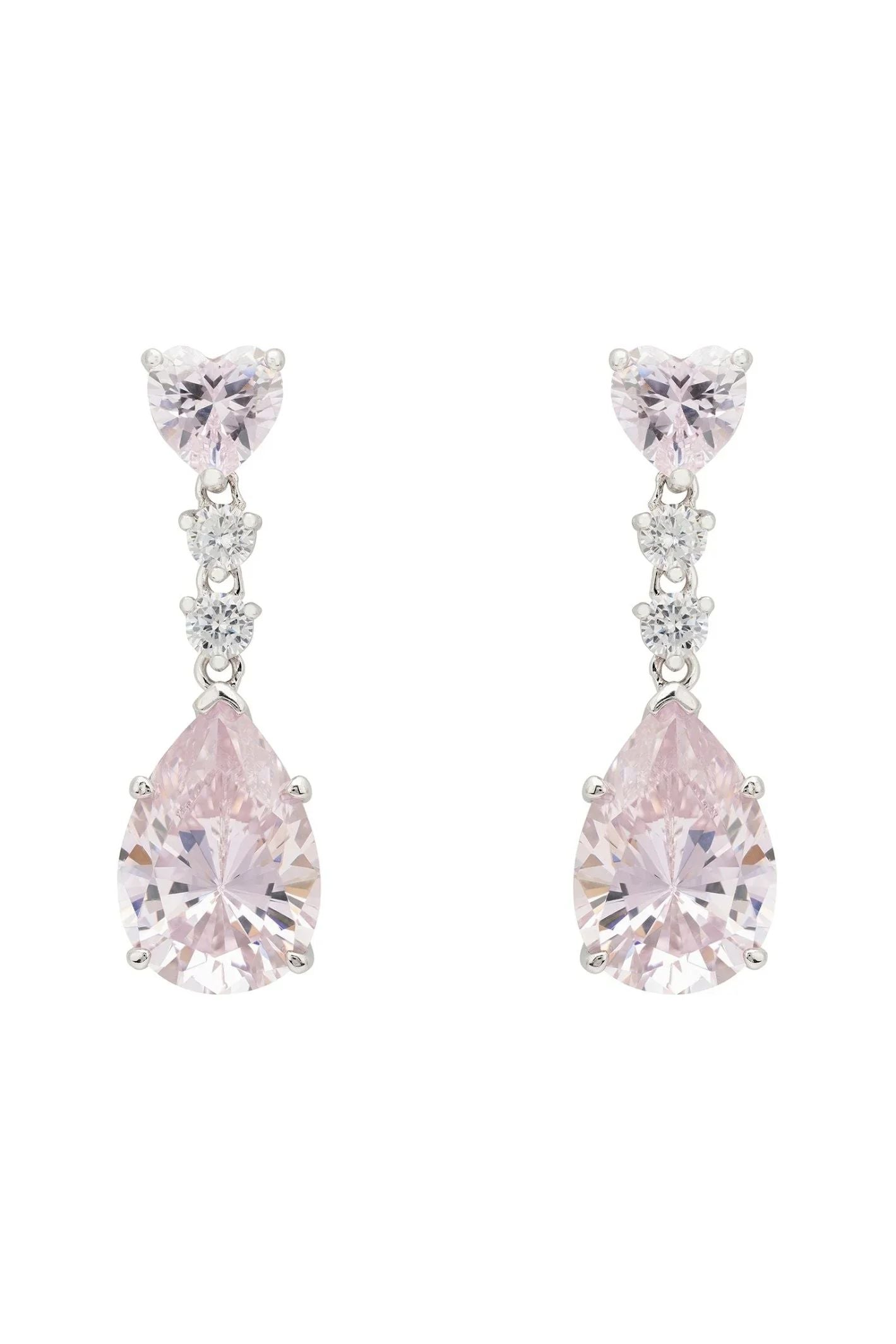 Augusta Morganite Teardrop Earrings Silver - LATELITA Earrings