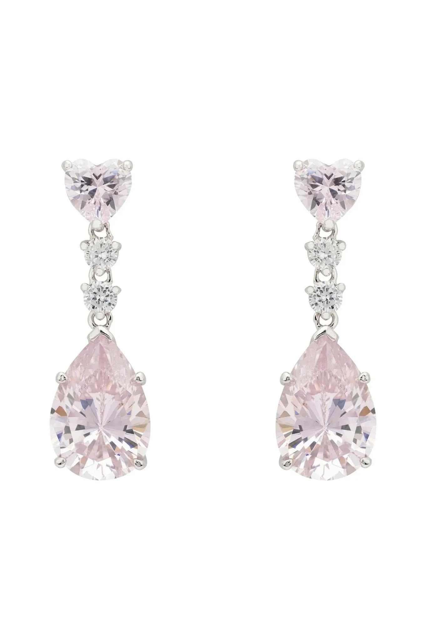 Augusta Morganite Teardrop Earrings Silver - LATELITA Earrings