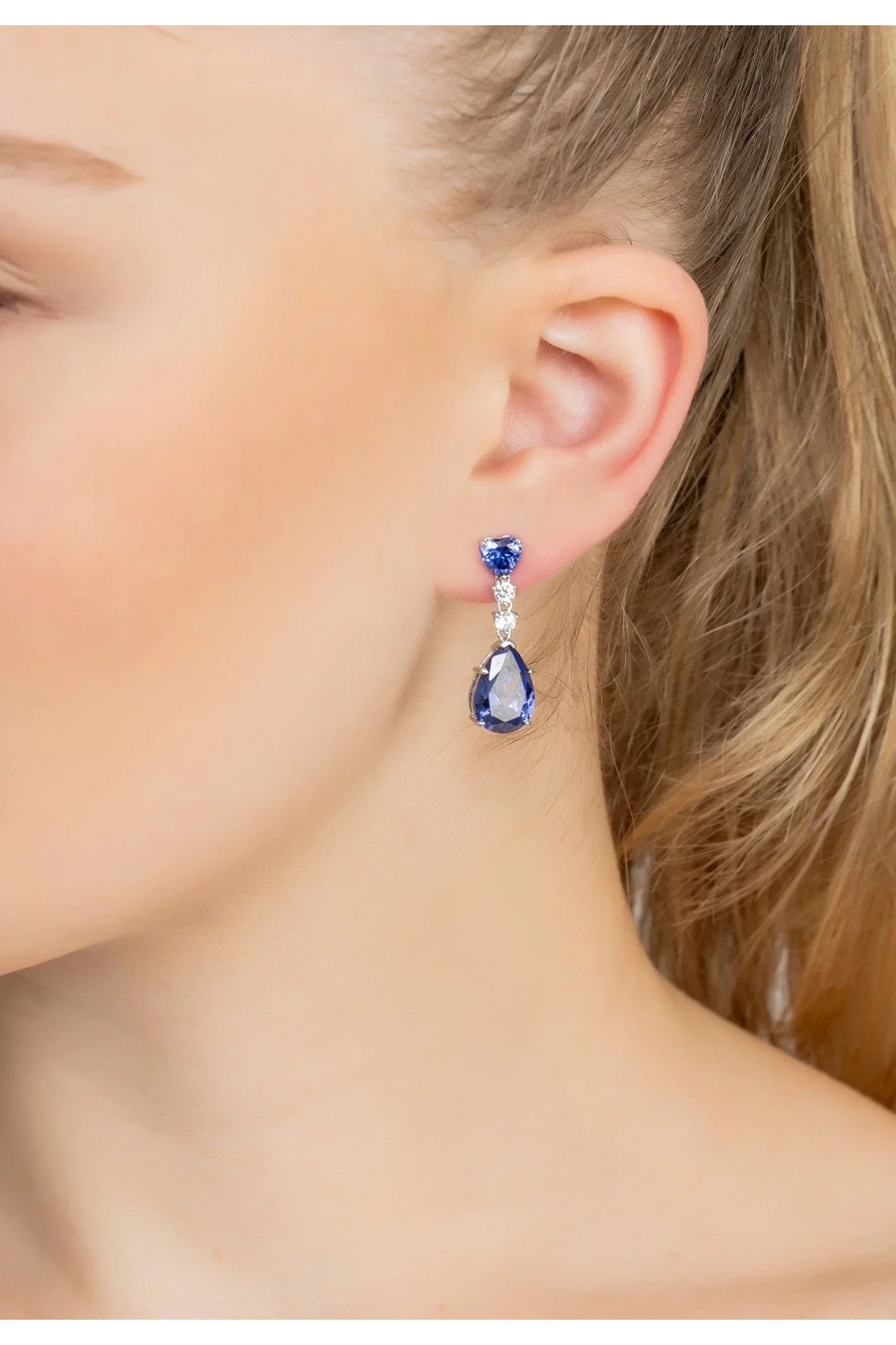 Augusta Tanzanite Teardrop Earrings Silver - LATELITA Earrings