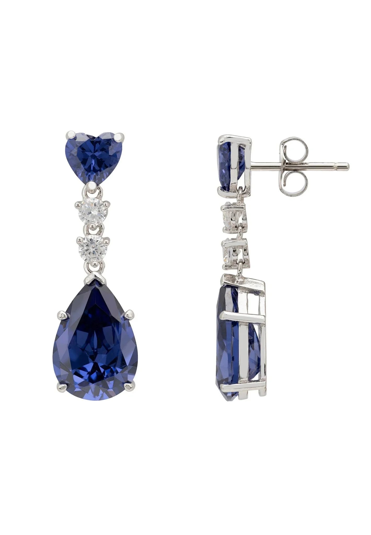 Augusta Tanzanite Teardrop Earrings Silver - LATELITA Earrings