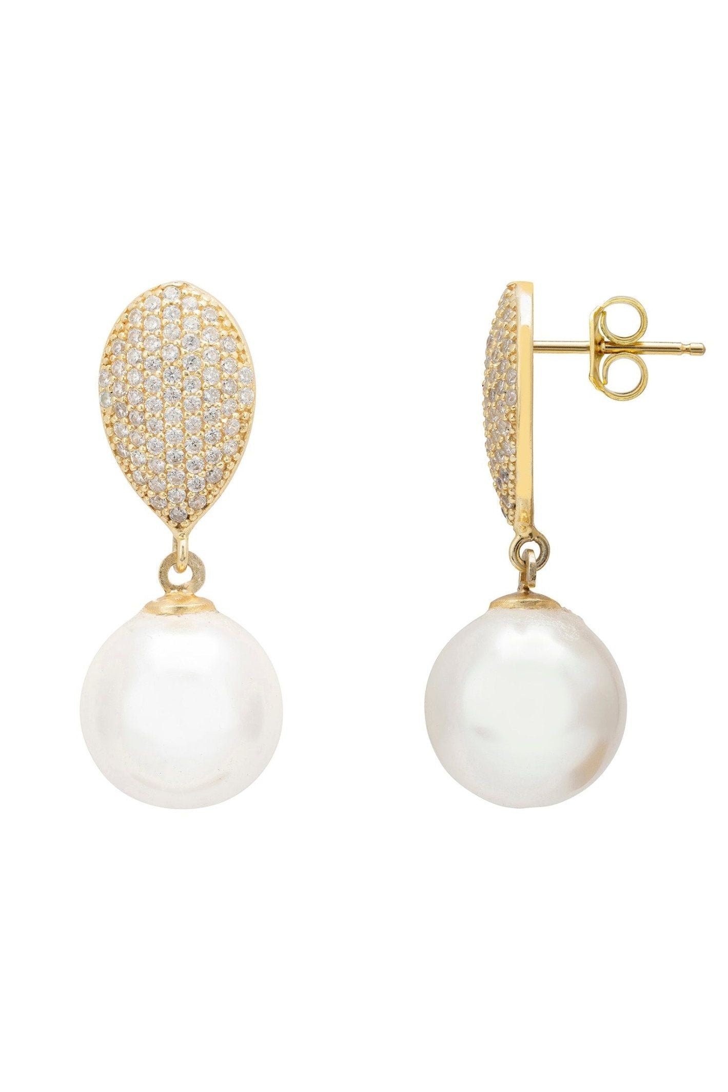 Baroque Pearl Classic Drop Earrings Gold - LATELITA Earrings