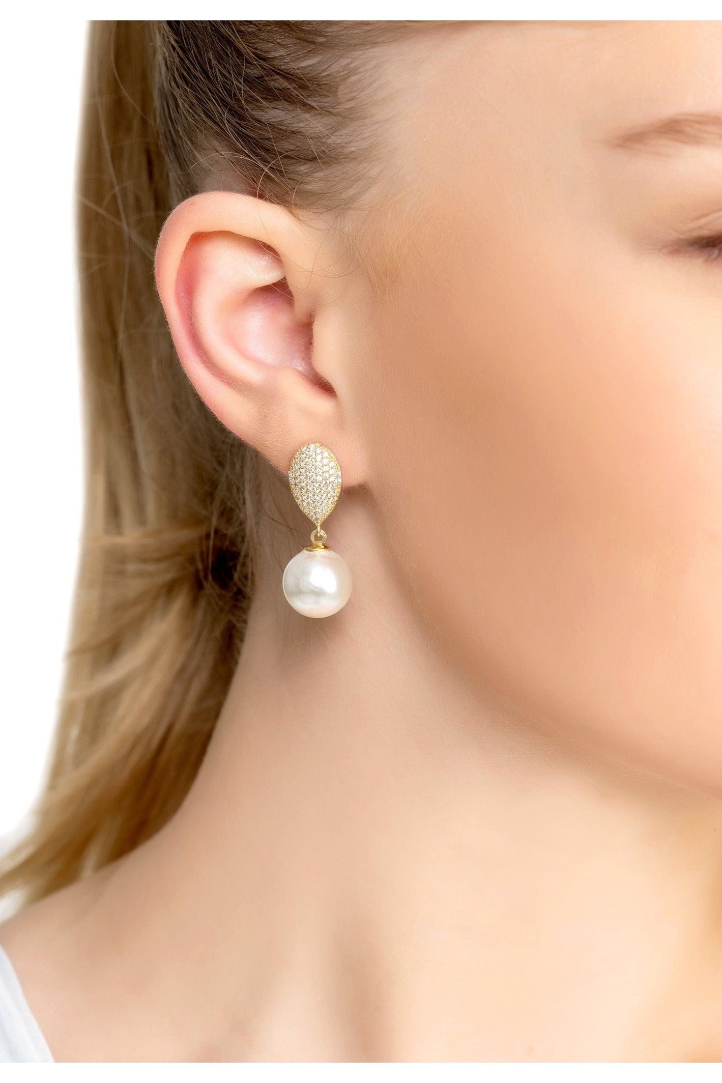 Baroque Pearl Classic Drop Earrings Gold - LATELITA Earrings