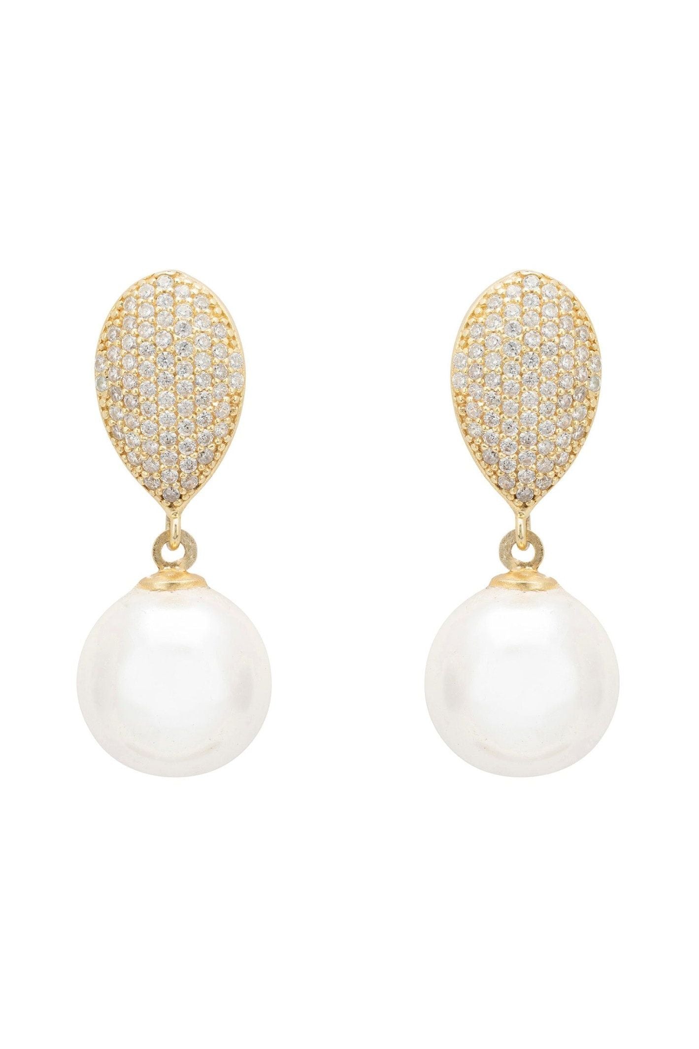 Baroque Pearl Classic Drop Earrings Gold - LATELITA Earrings