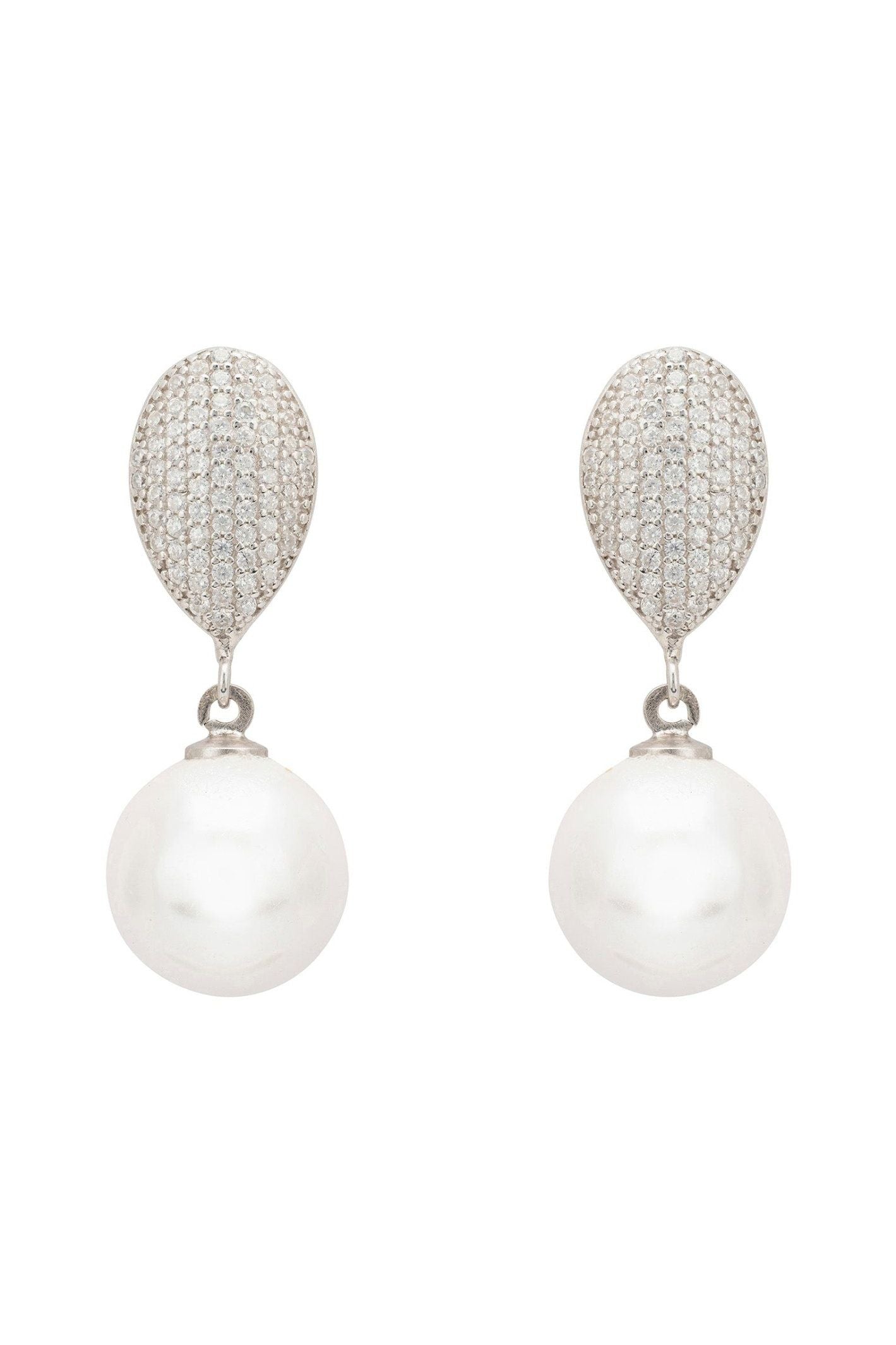 Baroque Pearl Classic Drop Earrings Silver - LATELITA Earrings