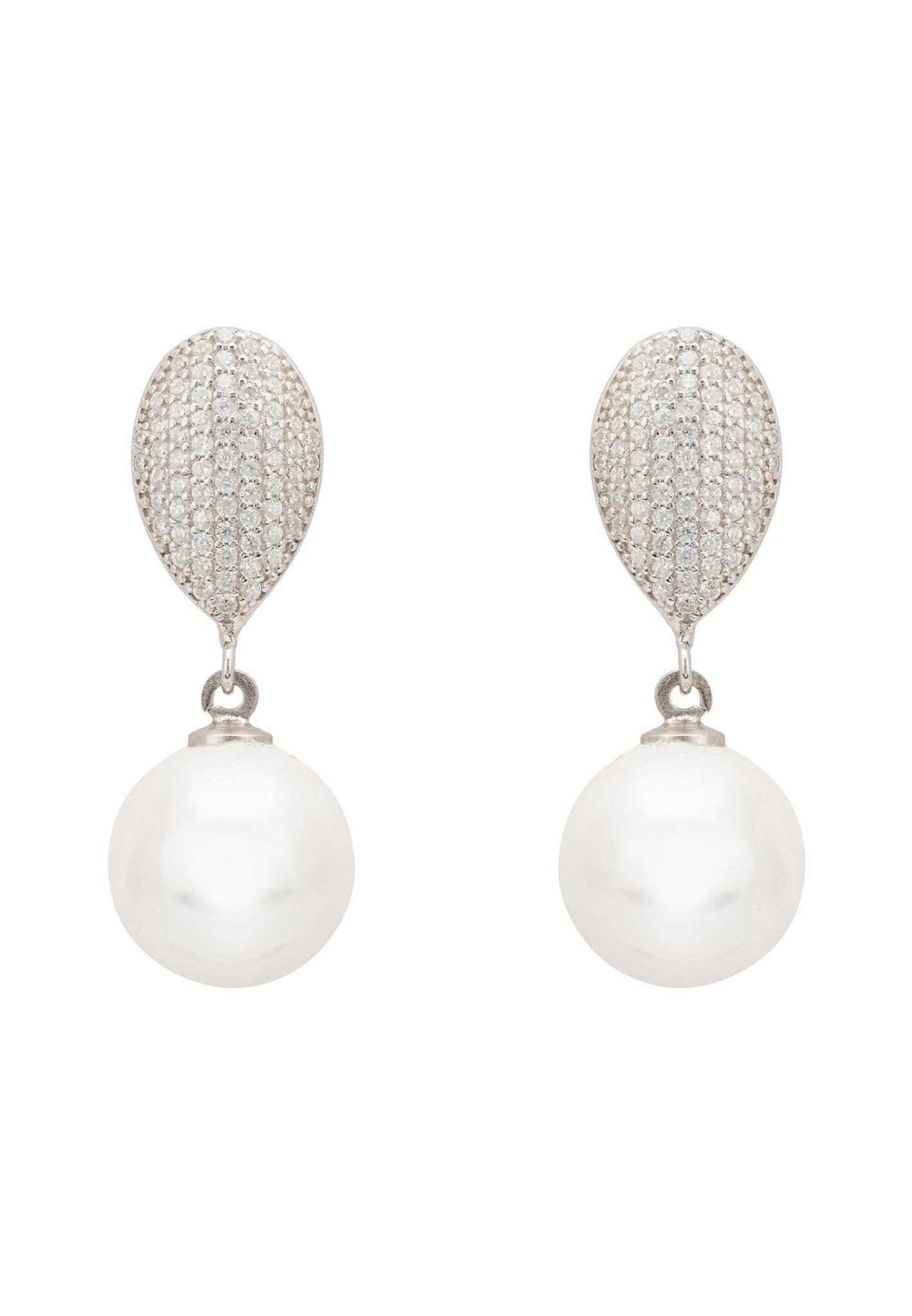 Baroque Pearl Classic Drop Earrings Silver - LATELITA Earrings