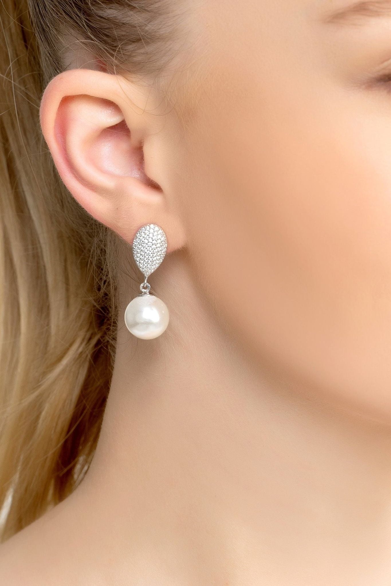 Baroque Pearl Classic Drop Earrings Silver - LATELITA Earrings