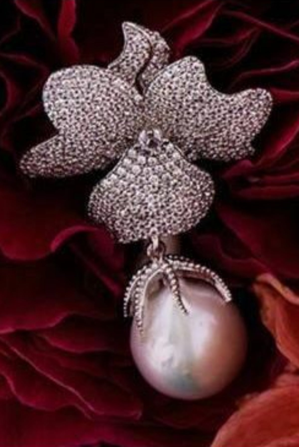 Baroque Pearl White Flower Drop Earring Silver - LATELITA Earrings