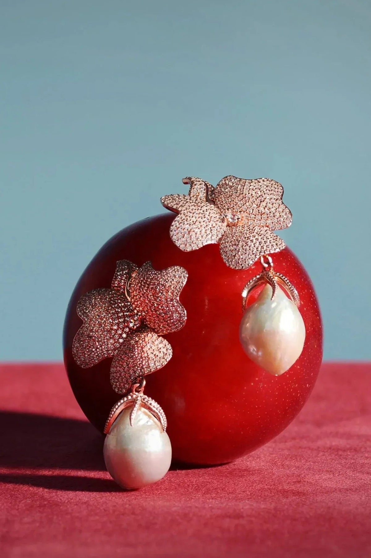 Baroque Pearl White Flower Drop Earring Silver - LATELITA Earrings