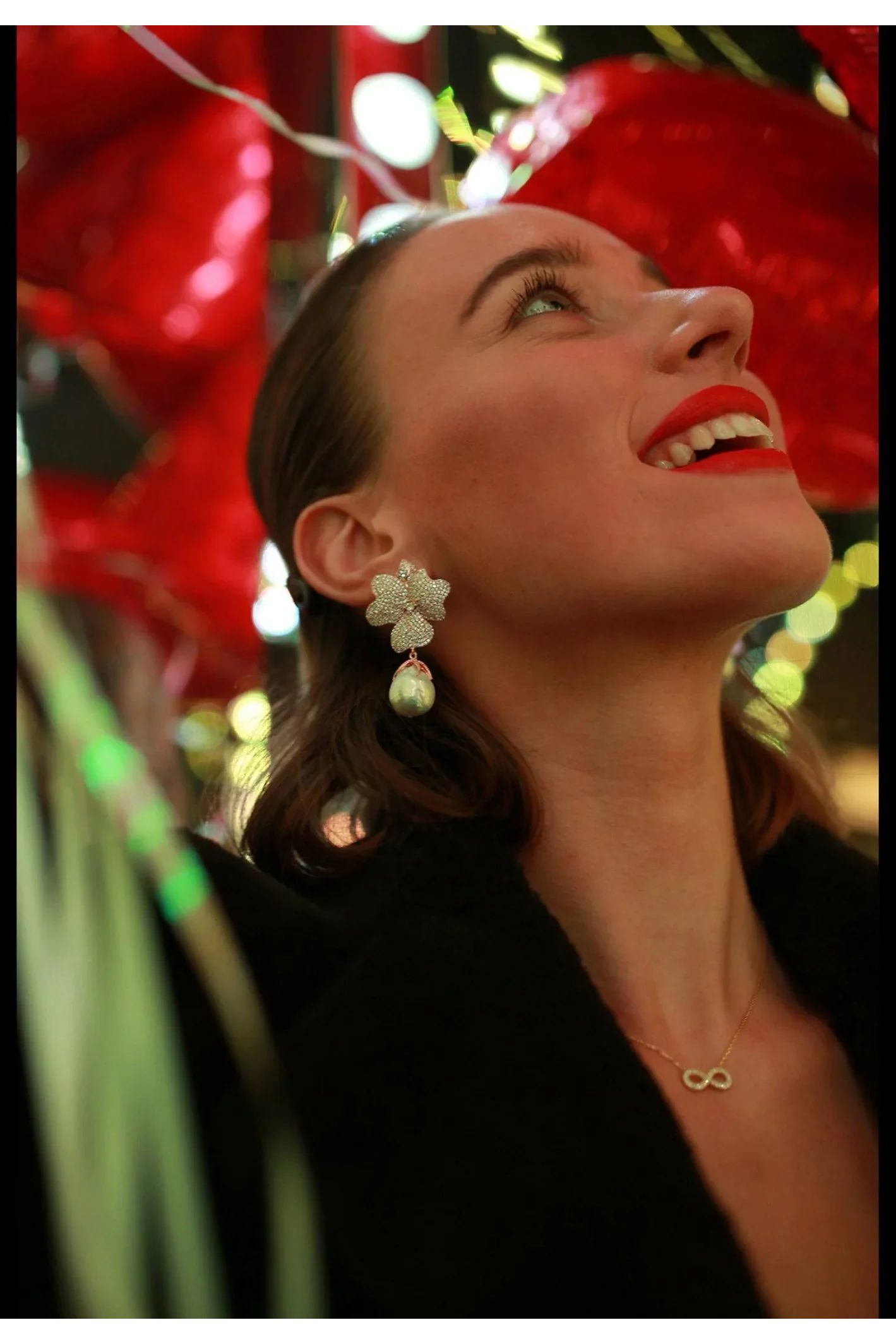 Baroque Pearl White Flower Drop Earring Silver - LATELITA Earrings