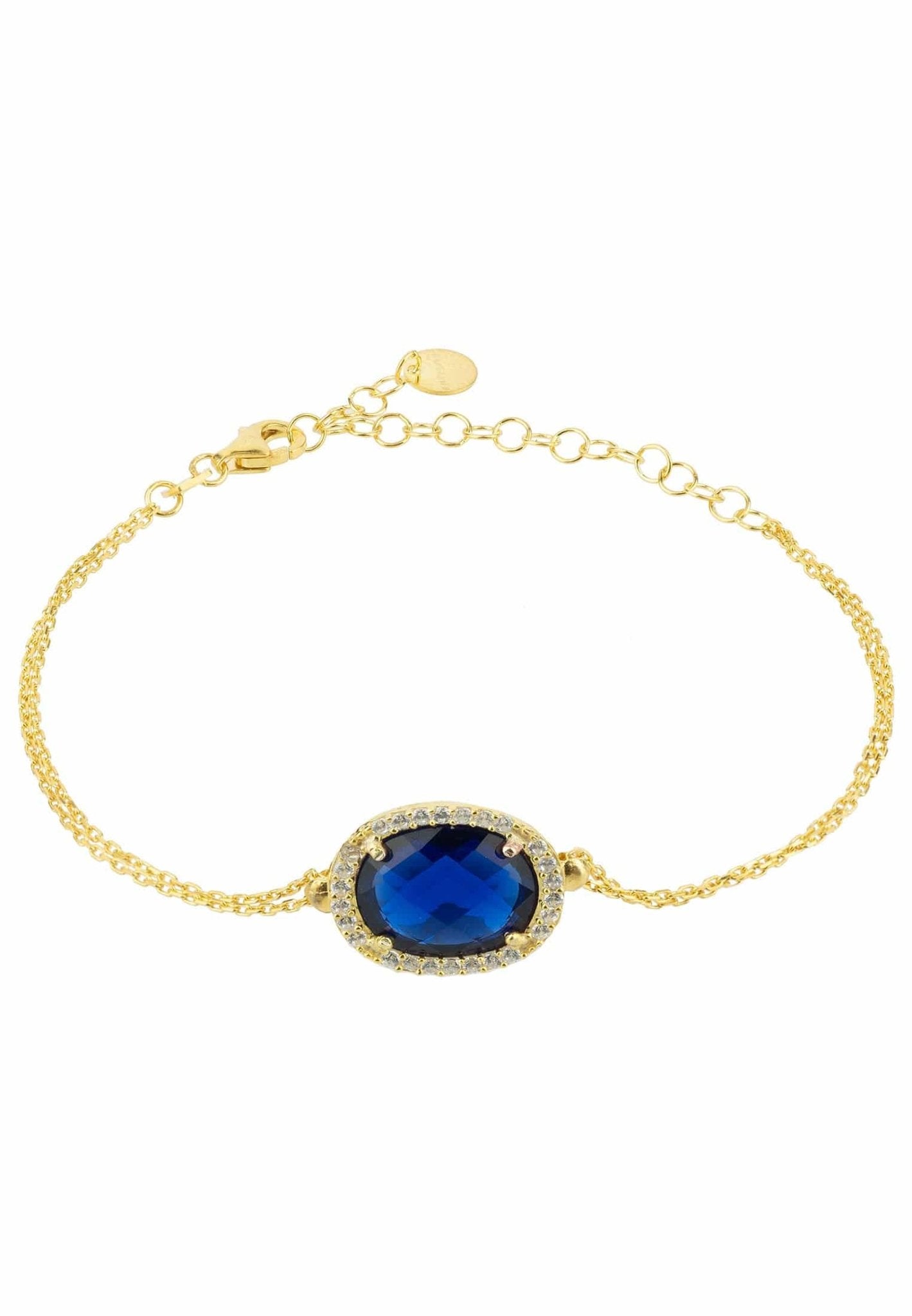Beatrice Oval Gemstone Bracelet Gold Sapphire Hydro - LATELITA Bracelets