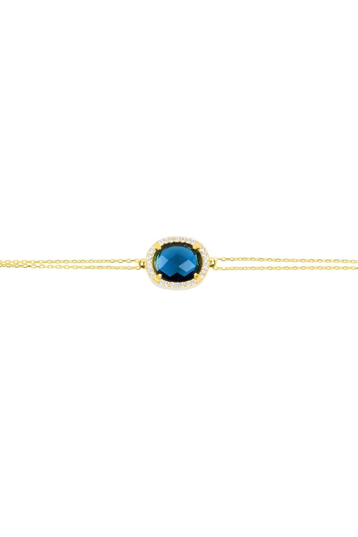 Beatrice Oval Gemstone Bracelet Gold Sapphire Hydro - LATELITA Bracelets