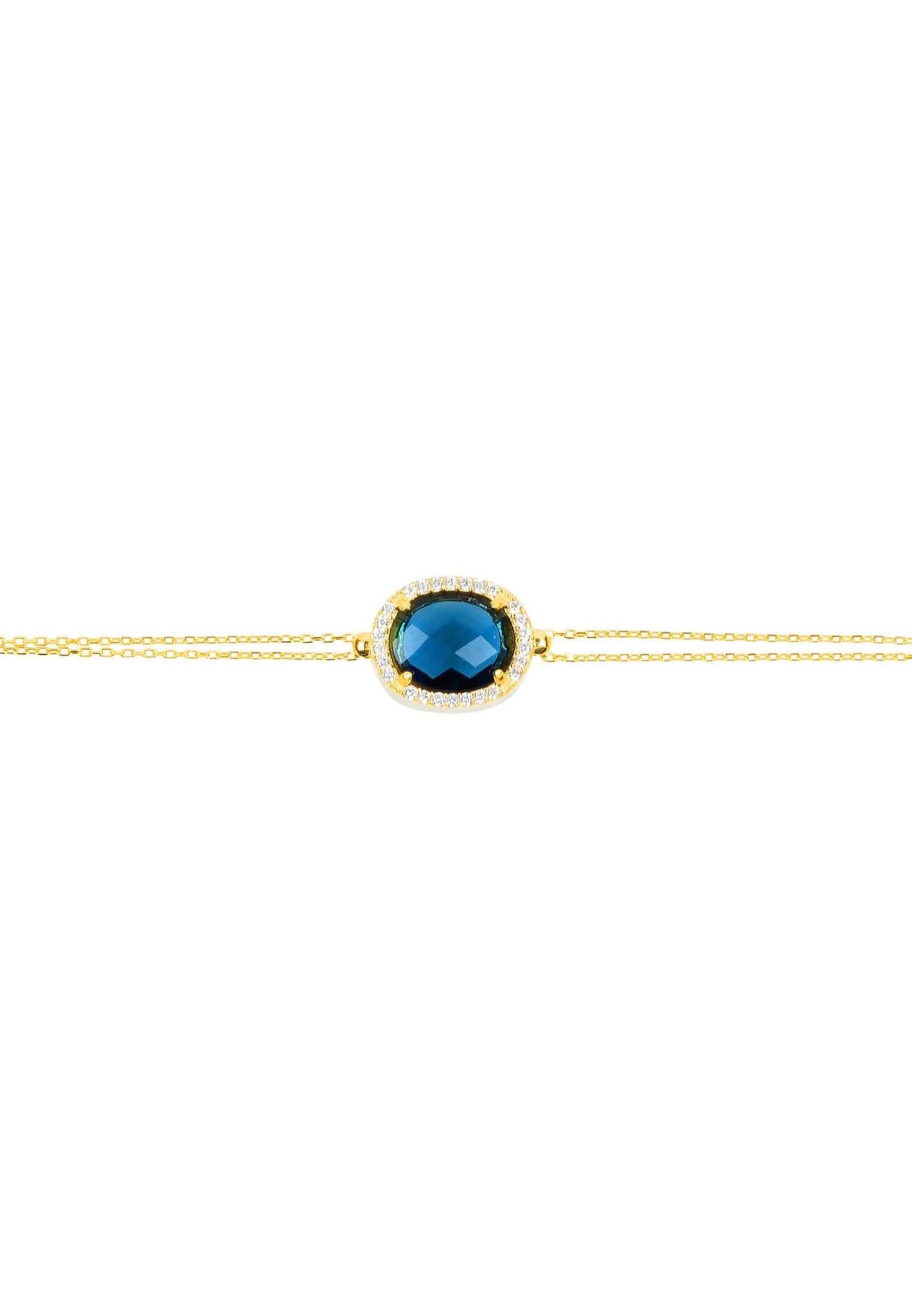 Beatrice Oval Gemstone Bracelet Gold Sapphire Hydro - LATELITA Bracelets