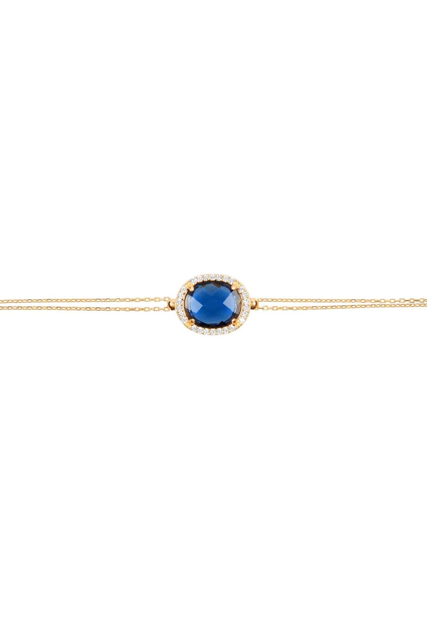 Beatrice Oval Gemstone Bracelet Rose Gold Sapphire Hydro - LATELITA Bracelets