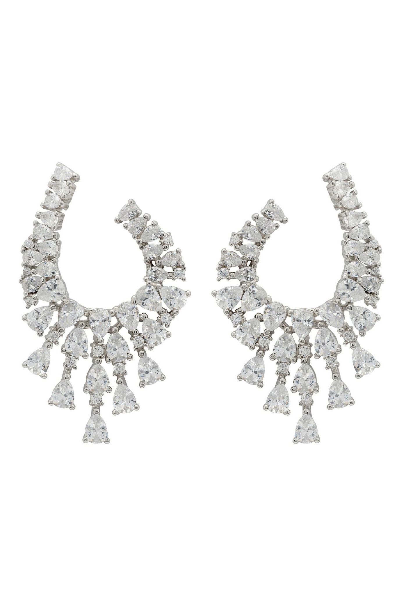 Blazing Flames Hoop Earrings Silver - LATELITA Earrings