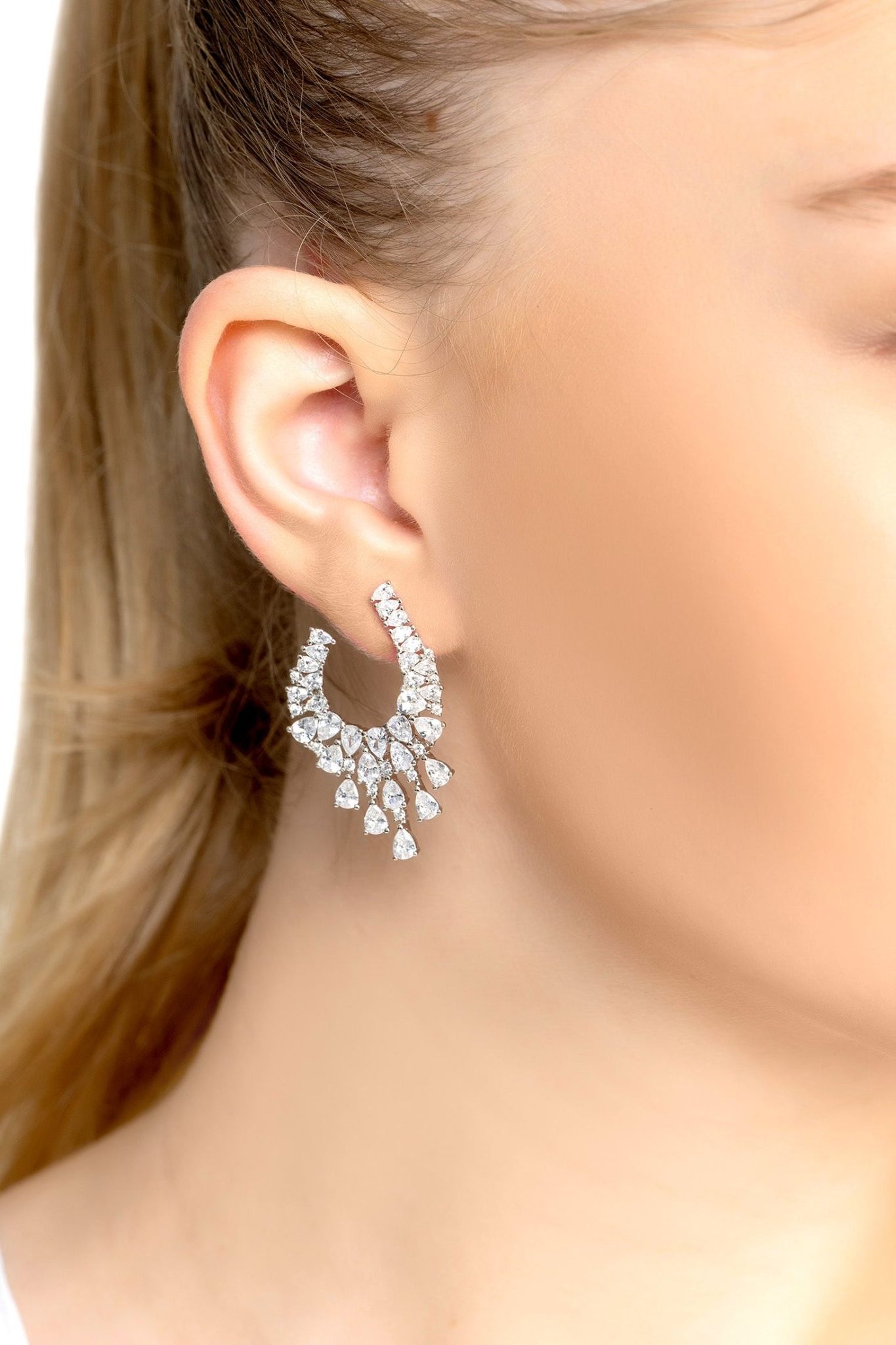 Blazing Flames Hoop Earrings Silver - LATELITA Earrings