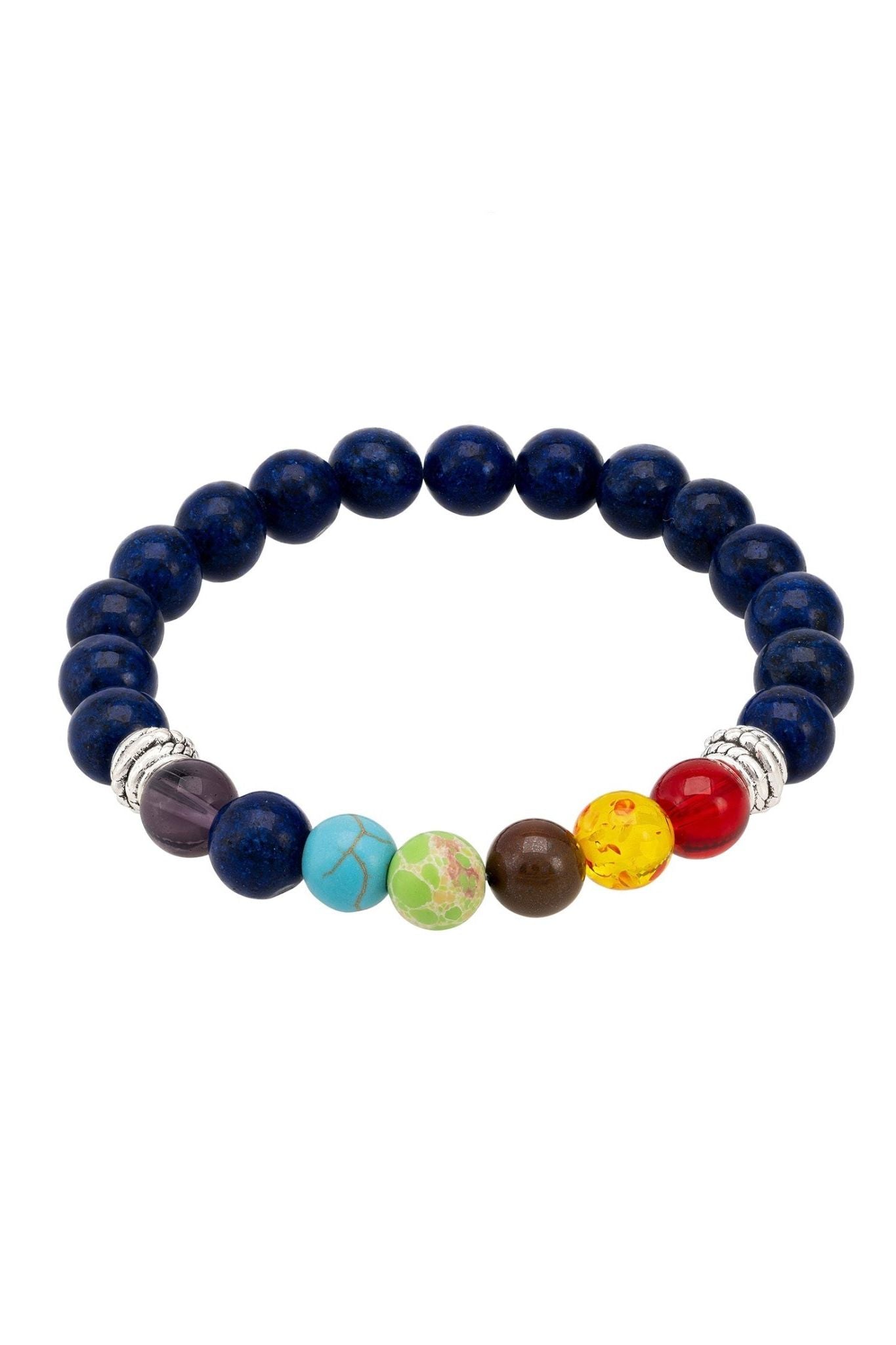 Chakra Mens Beaded Lapis Lazuli Bracelet - LATELITA Bracelet