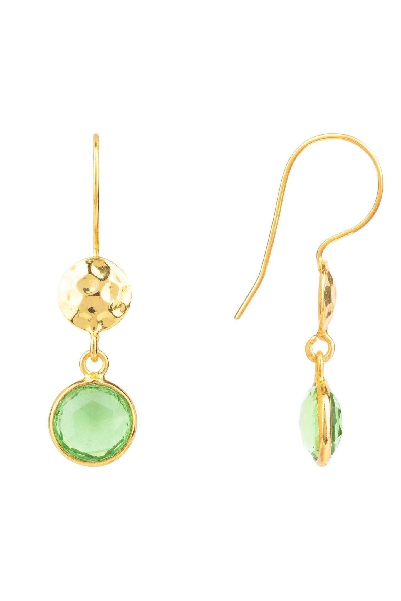 Circle & Hammer Earrings Gold Peridot - LATELITA Earrings