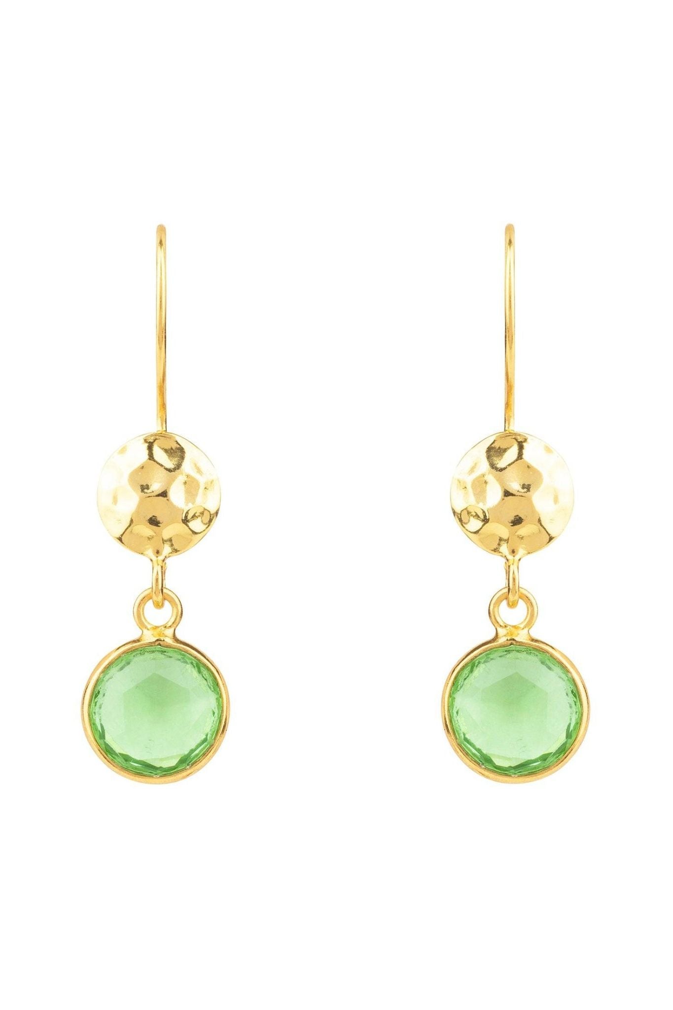 Circle & Hammer Earrings Gold Peridot - LATELITA Earrings