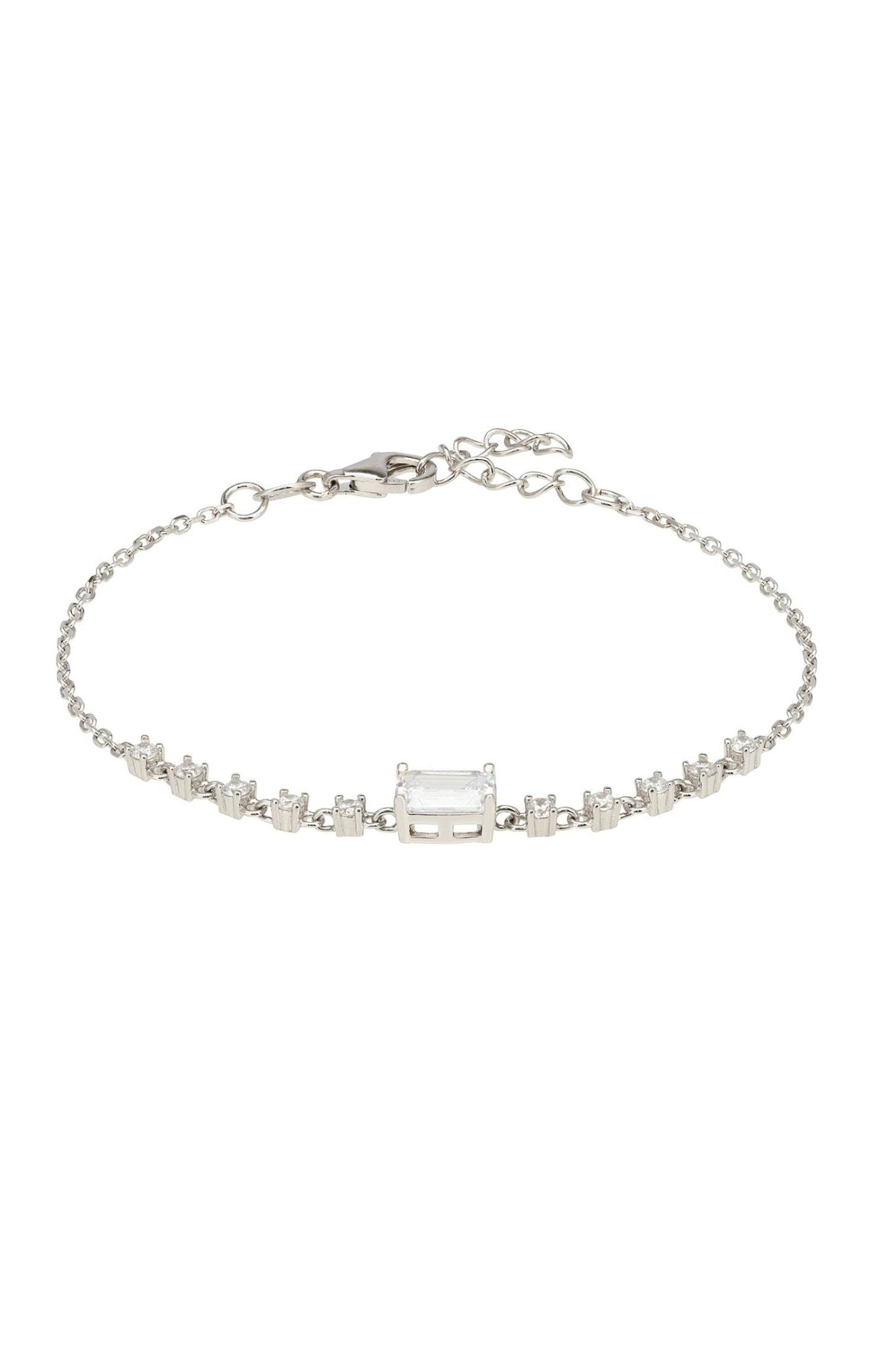 Claudia Gemstone Bracelet Silver Clear Quartz - LATELITA Bracelets