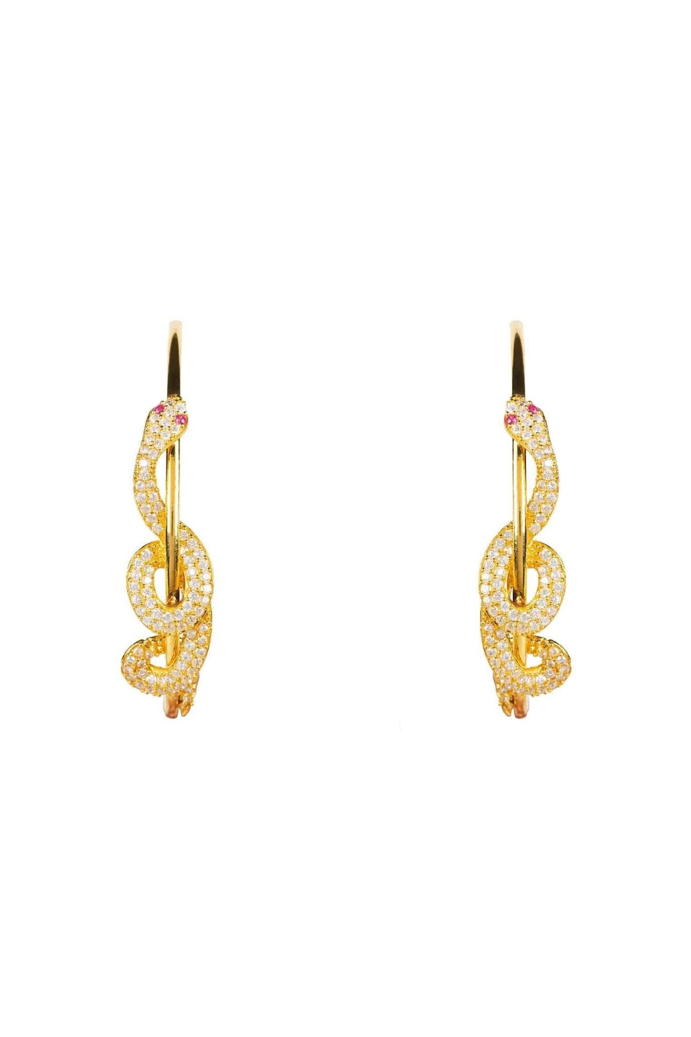 Cleopatra Serpent Snake Hoop Earrings Gold - LATELITA Earrings