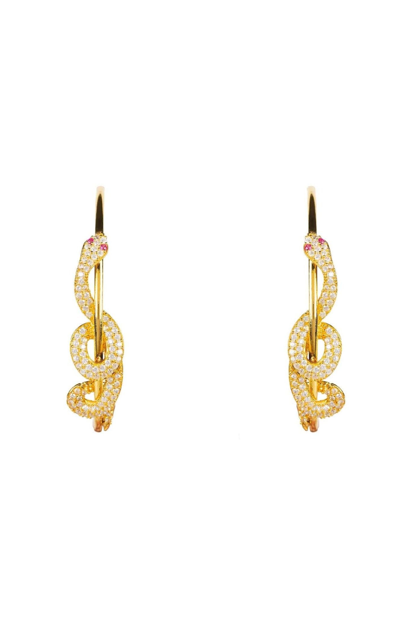 Cleopatra Serpent Snake Hoop Earrings Gold - LATELITA Earrings