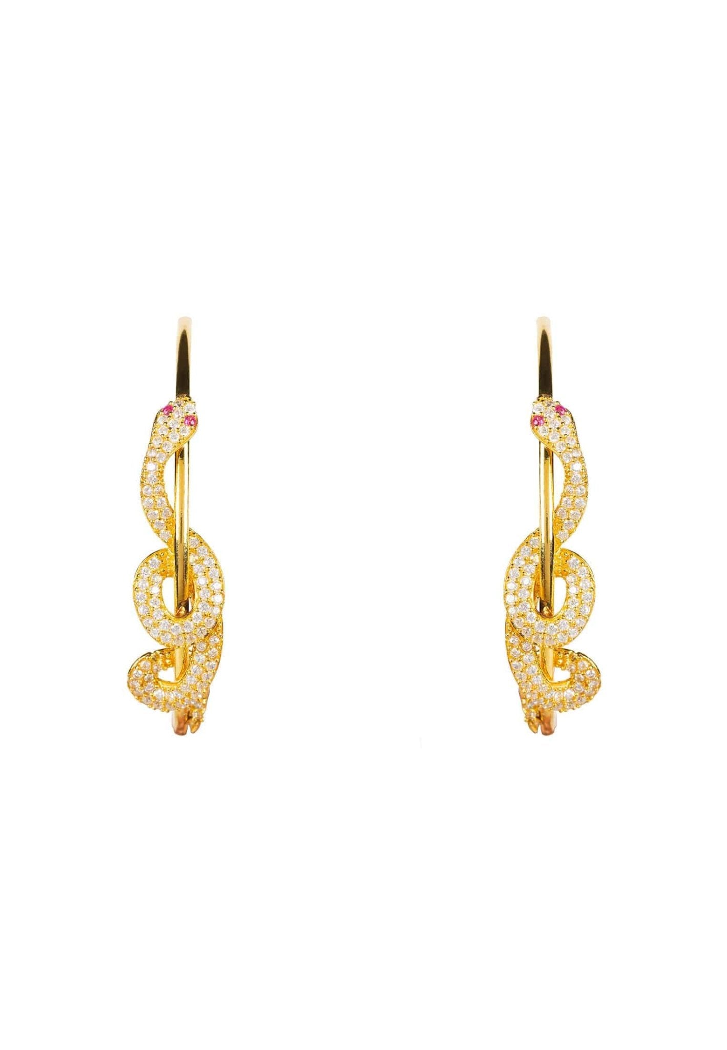 Cleopatra Serpent Snake Hoop Earrings Gold - LATELITA Earrings