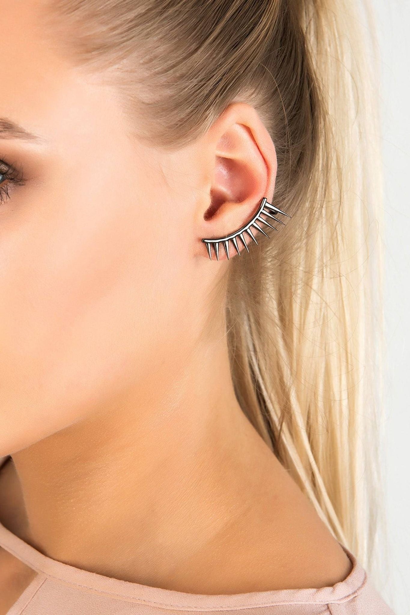 Cosmic Spikey Ear Cuff Oxidised - LATELITA Earrings