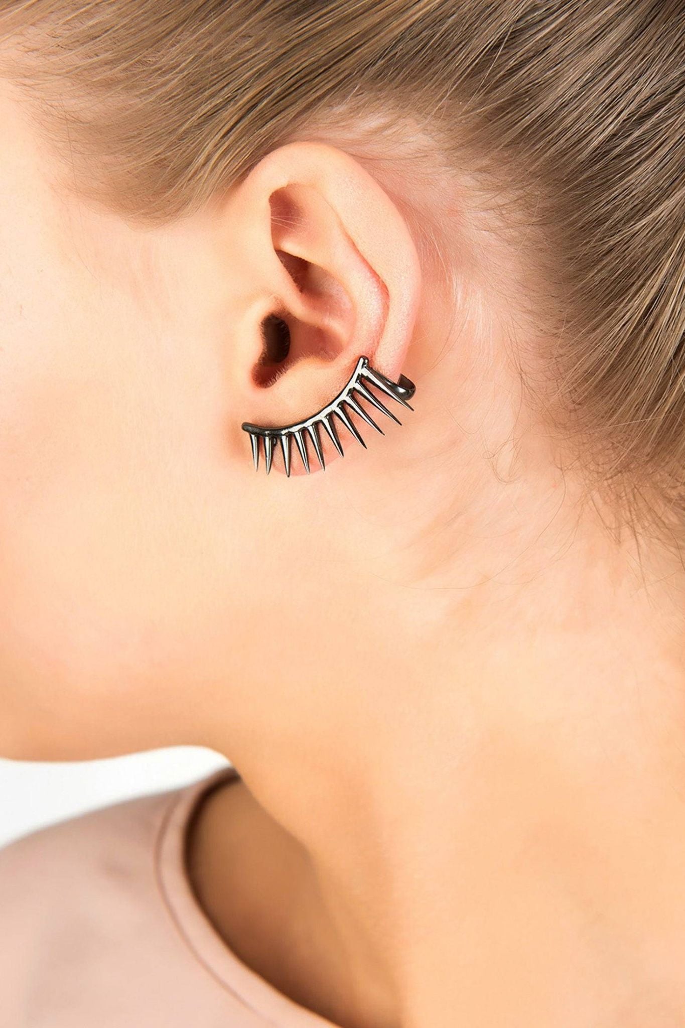 Cosmic Spikey Ear Cuff Oxidised - LATELITA Earrings