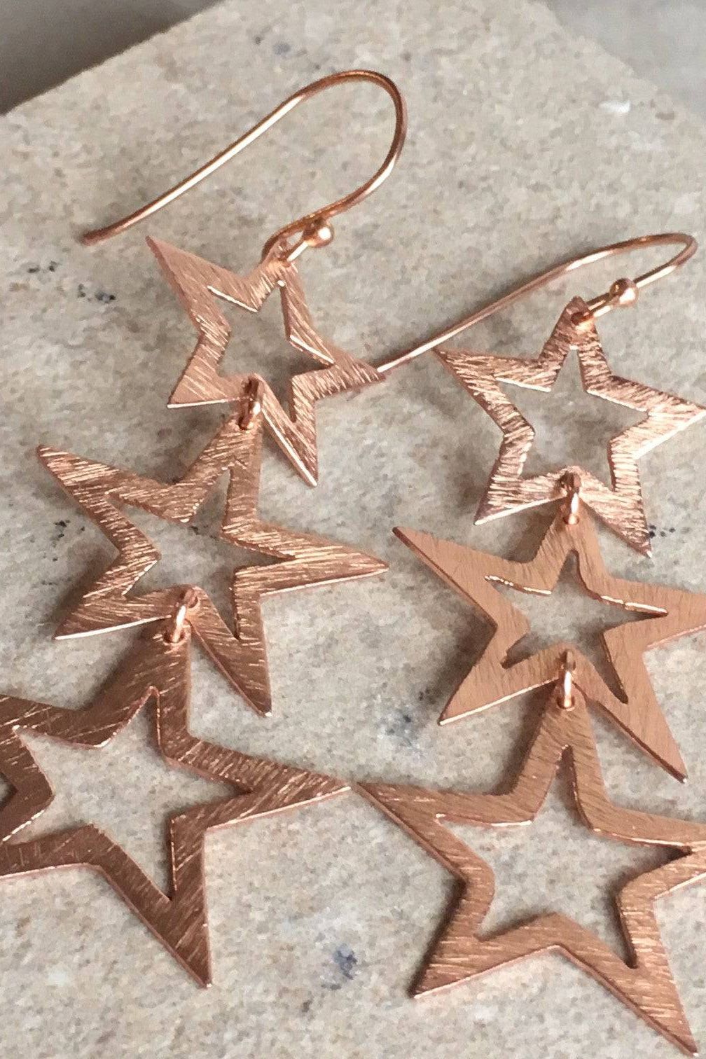 Cosmic Triple Open Star Earring - LATELITA Earrings
