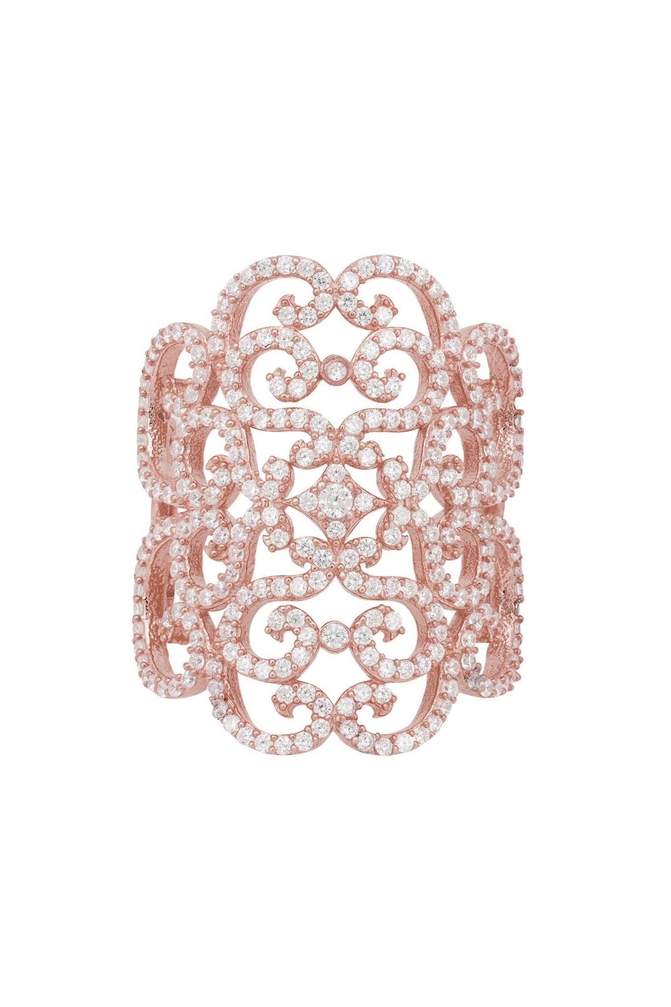 Countess Cocktail Ring Rosegold White - LATELITA Rings