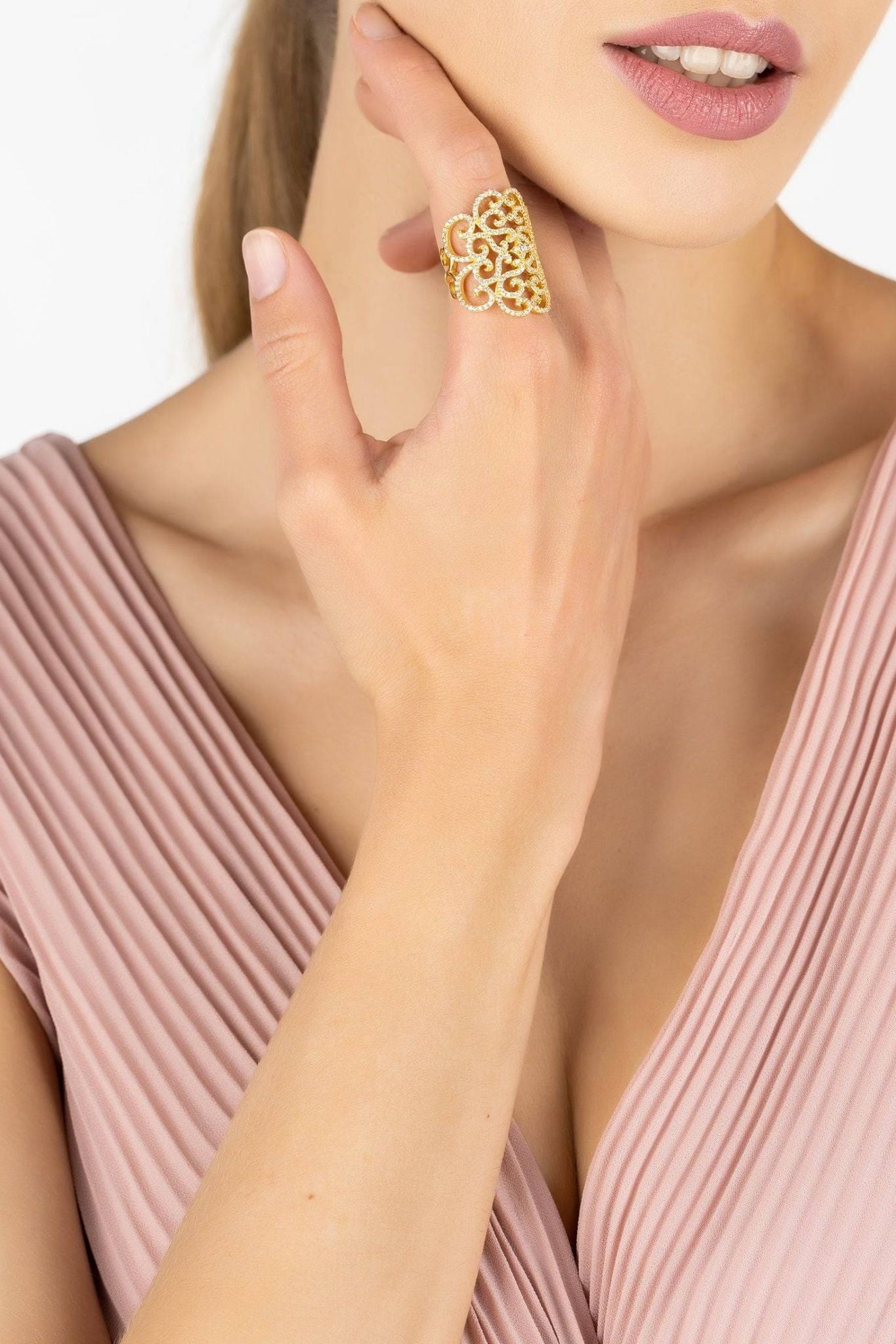 Countess Cocktail Ring White Gold - LATELITA Rings