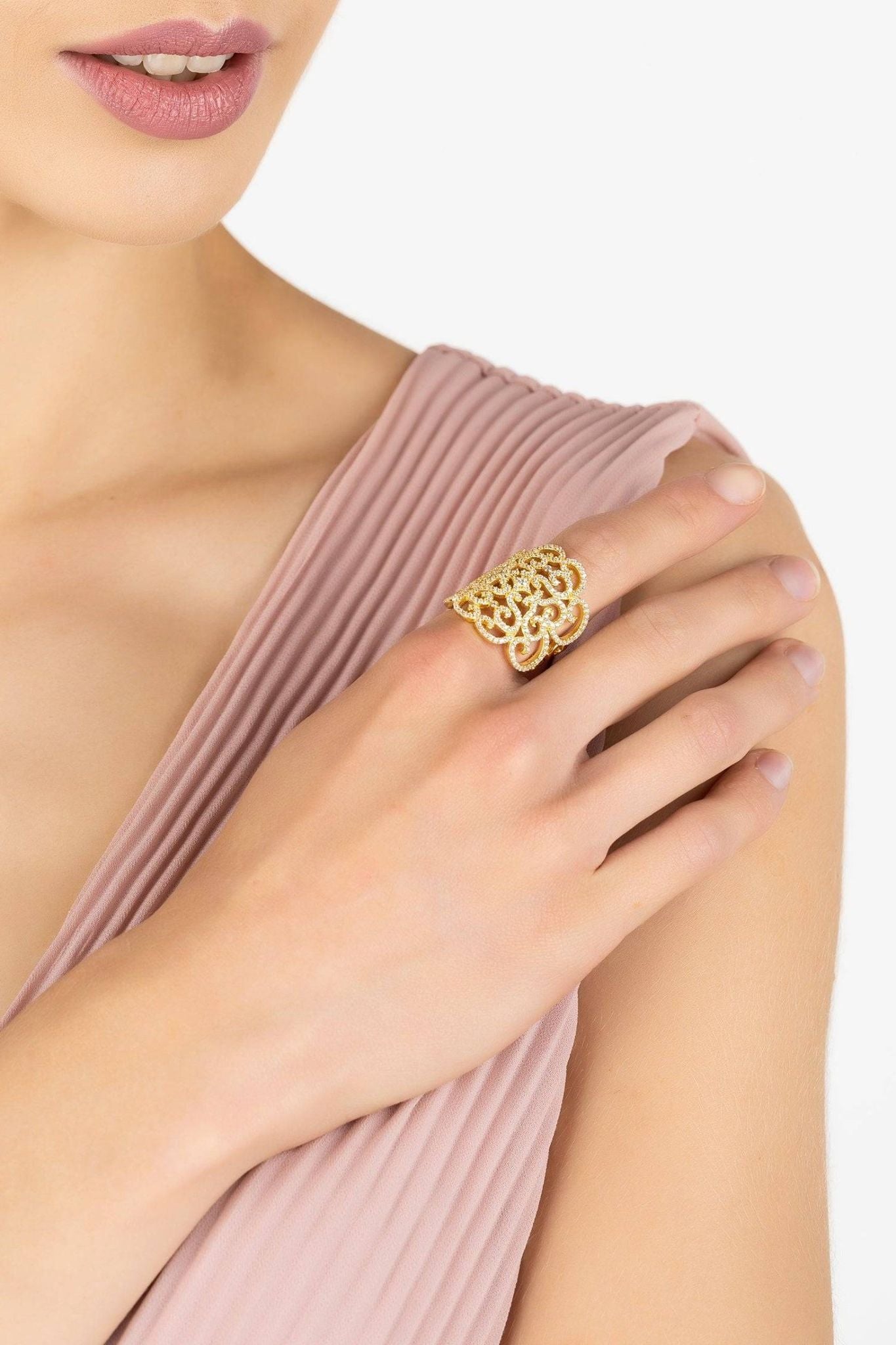 Countess Cocktail Ring White Gold - LATELITA Rings