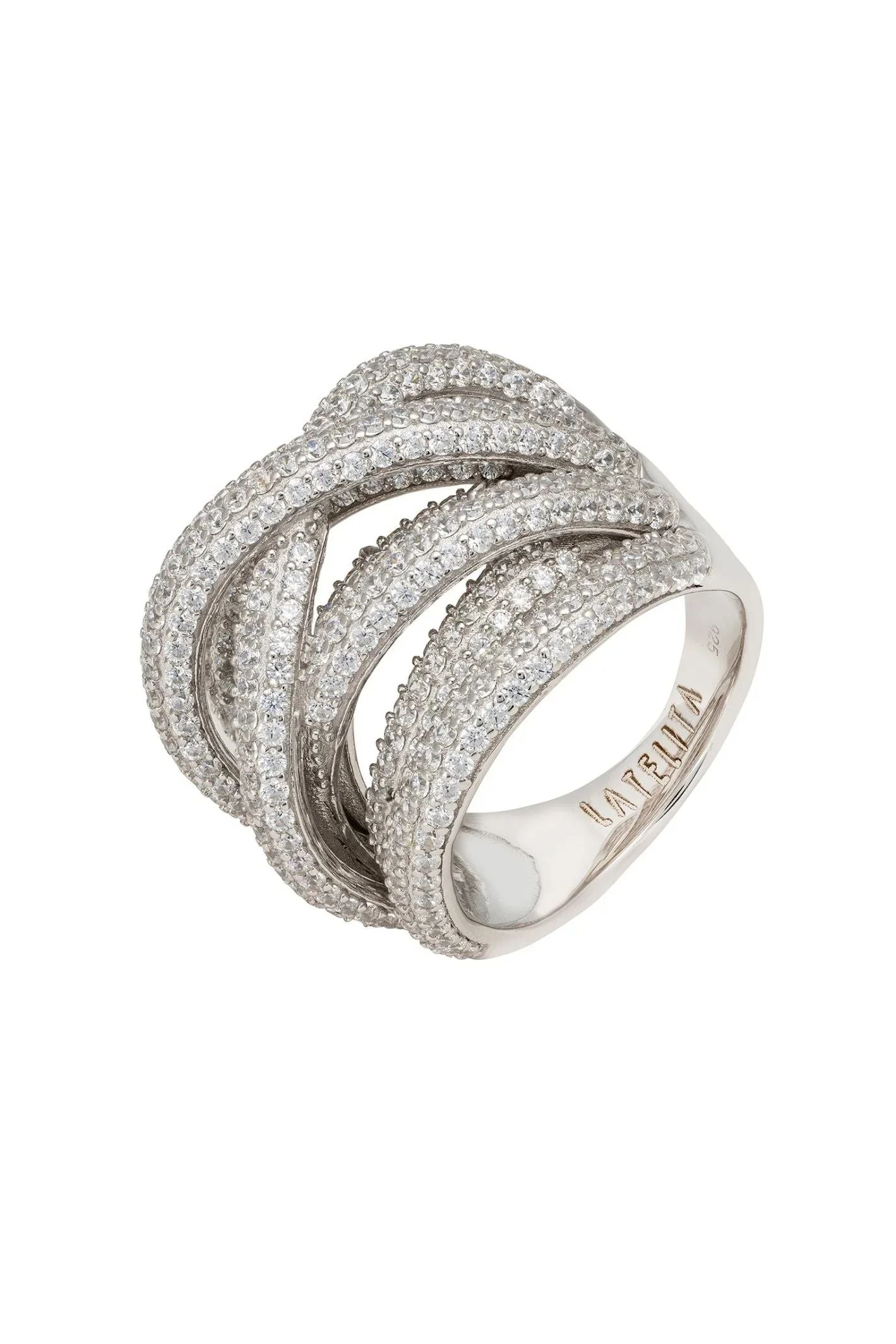 Crossover Multi-Strand Cocktail Ring Silver - LATELITA Rings