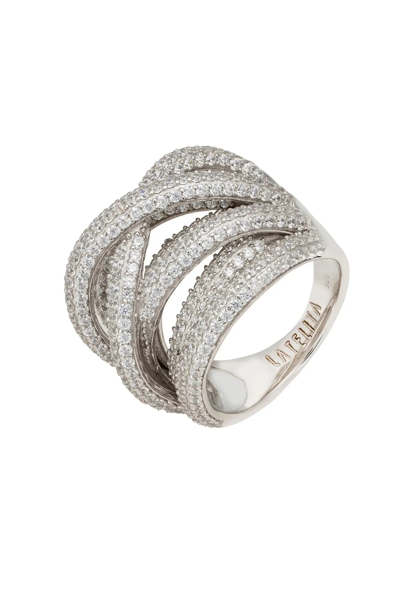 Crossover Multi-Strand Cocktail Ring Silver - LATELITA Rings