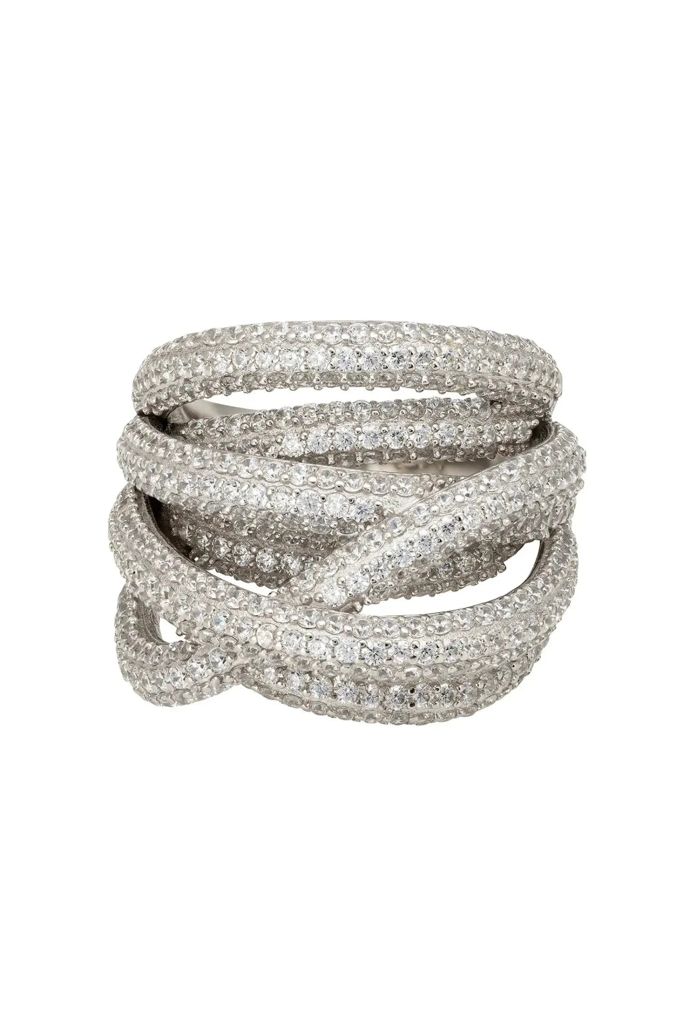 Crossover Multi-Strand Cocktail Ring Silver - LATELITA Rings