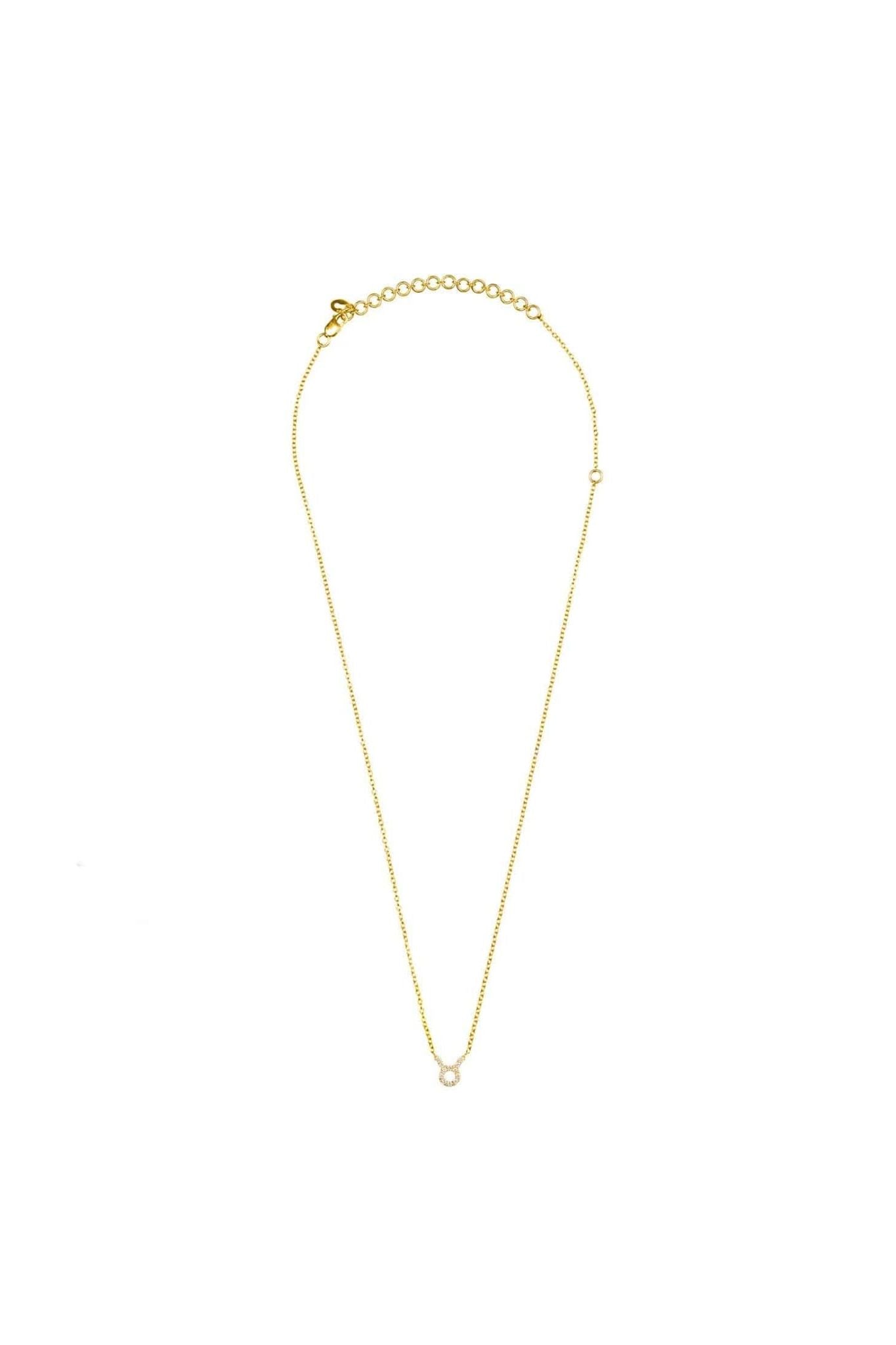 Diamond Zodiac Necklace Gold Taurus - LATELITA Necklaces