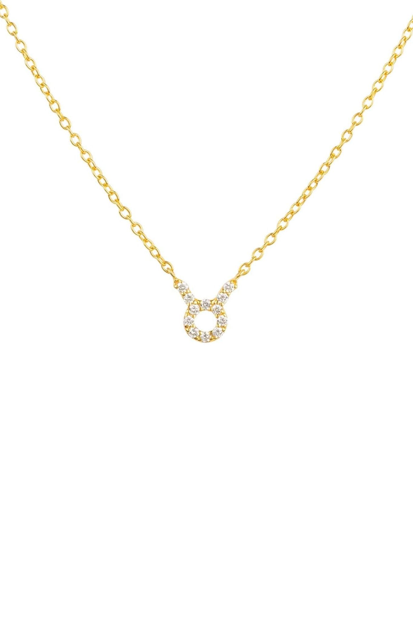 Diamond Zodiac Necklace Gold Taurus - LATELITA Necklaces