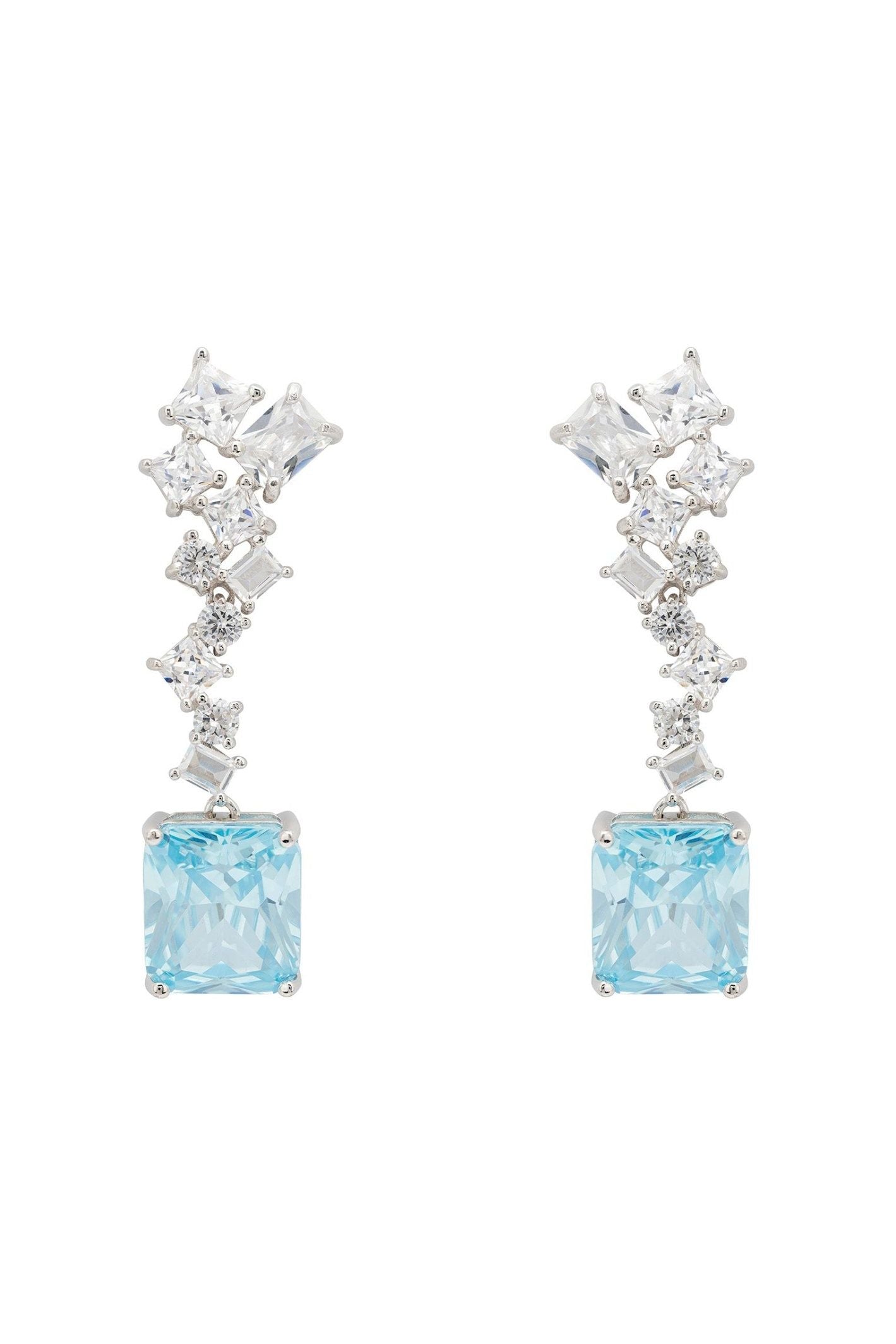 Diana Blue Topaz Drop Earrings Silver - LATELITA Earrings