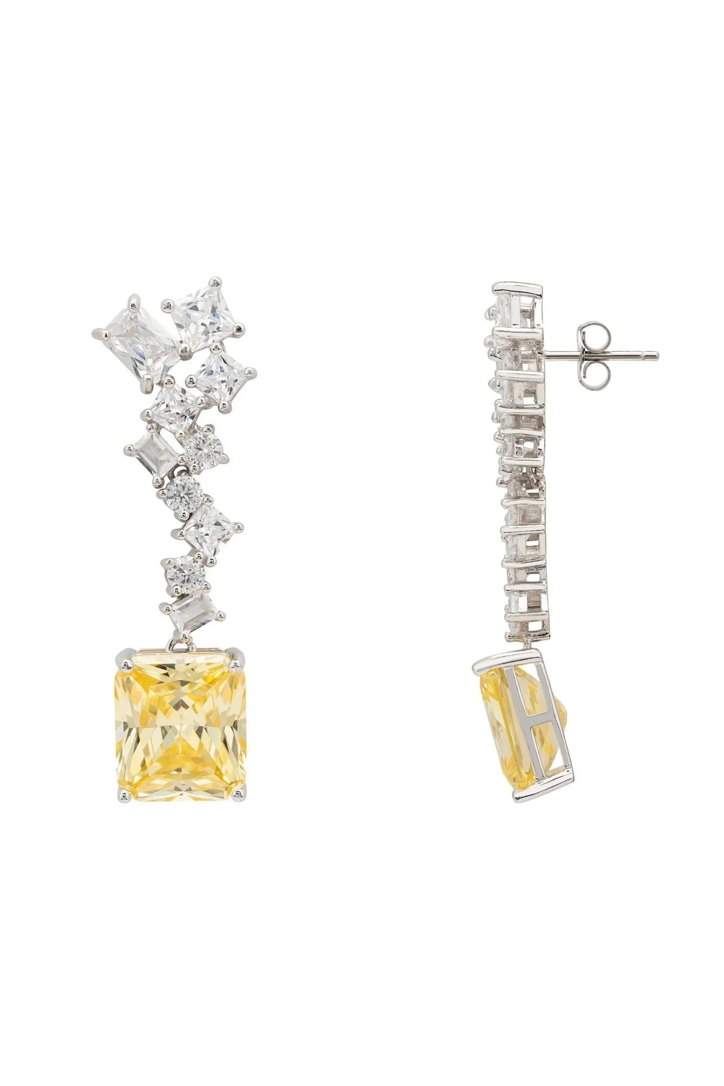 Diana Lemon Topaz Drop Earrings Silver - LATELITA Earrings