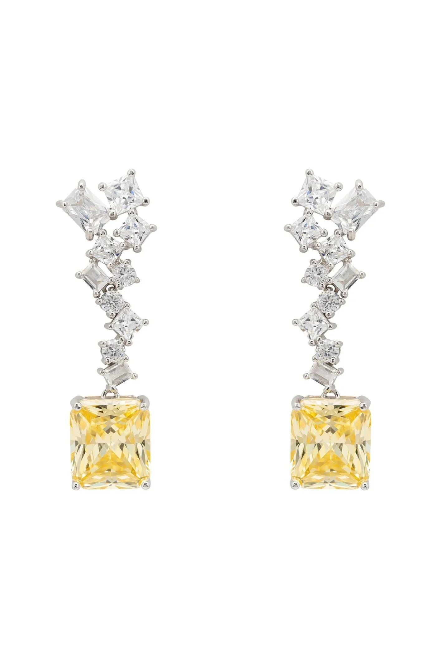 Diana Lemon Topaz Drop Earrings Silver - LATELITA Earrings
