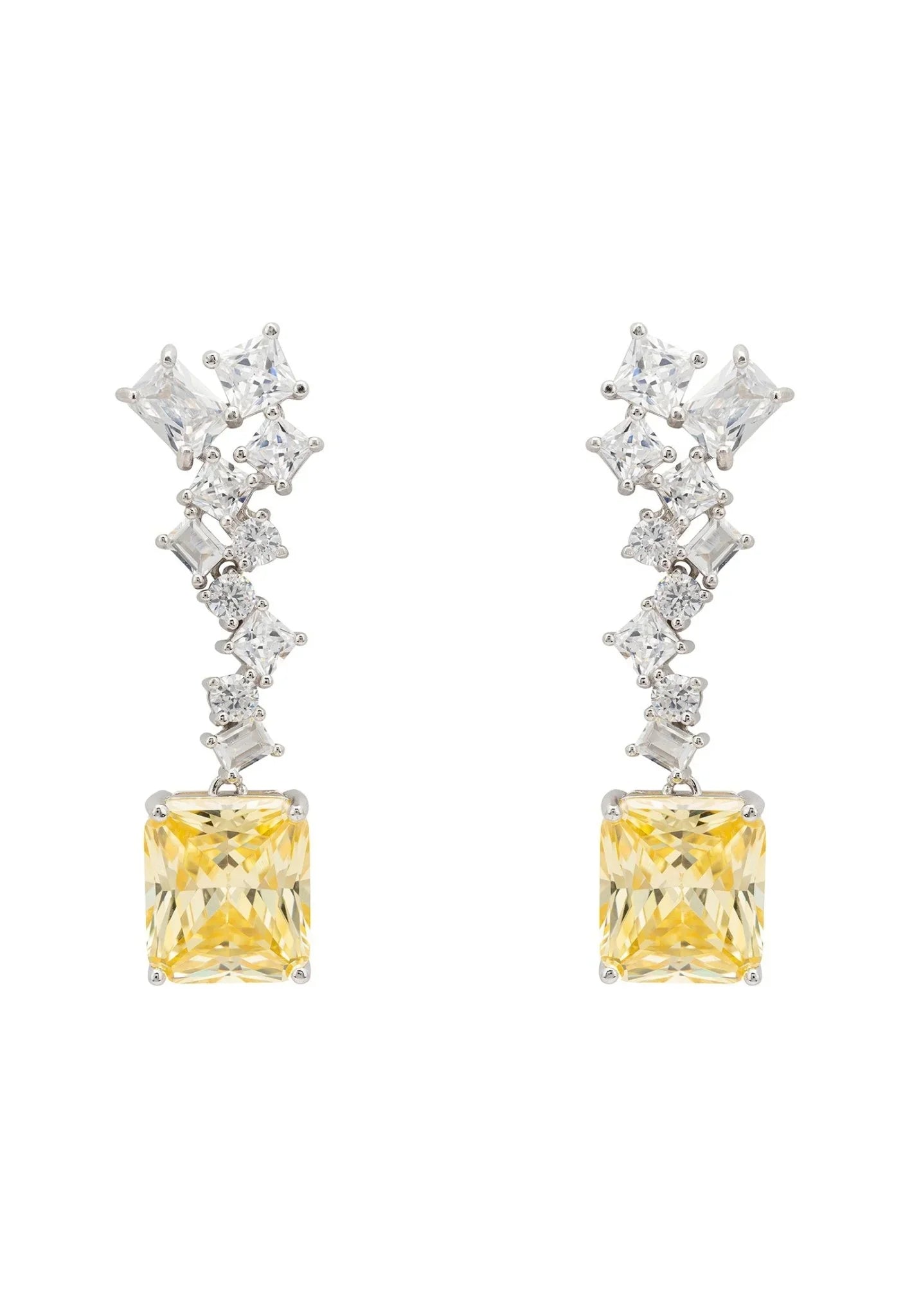Diana Lemon Topaz Drop Earrings Silver - LATELITA Earrings