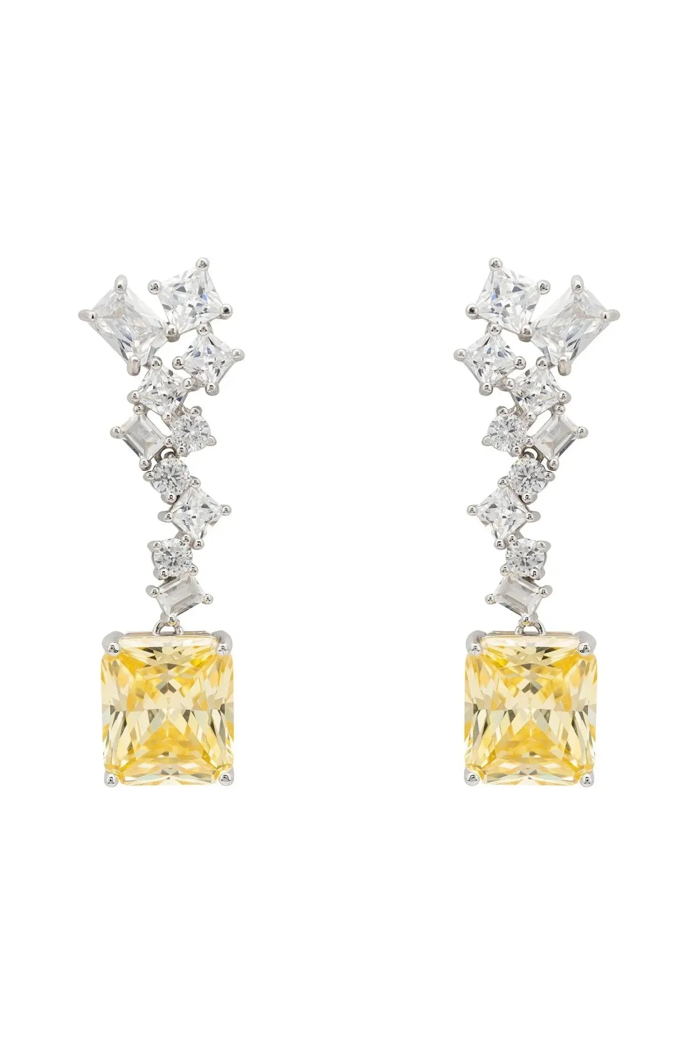 Diana Lemon Topaz Drop Earrings Silver - LATELITA Earrings