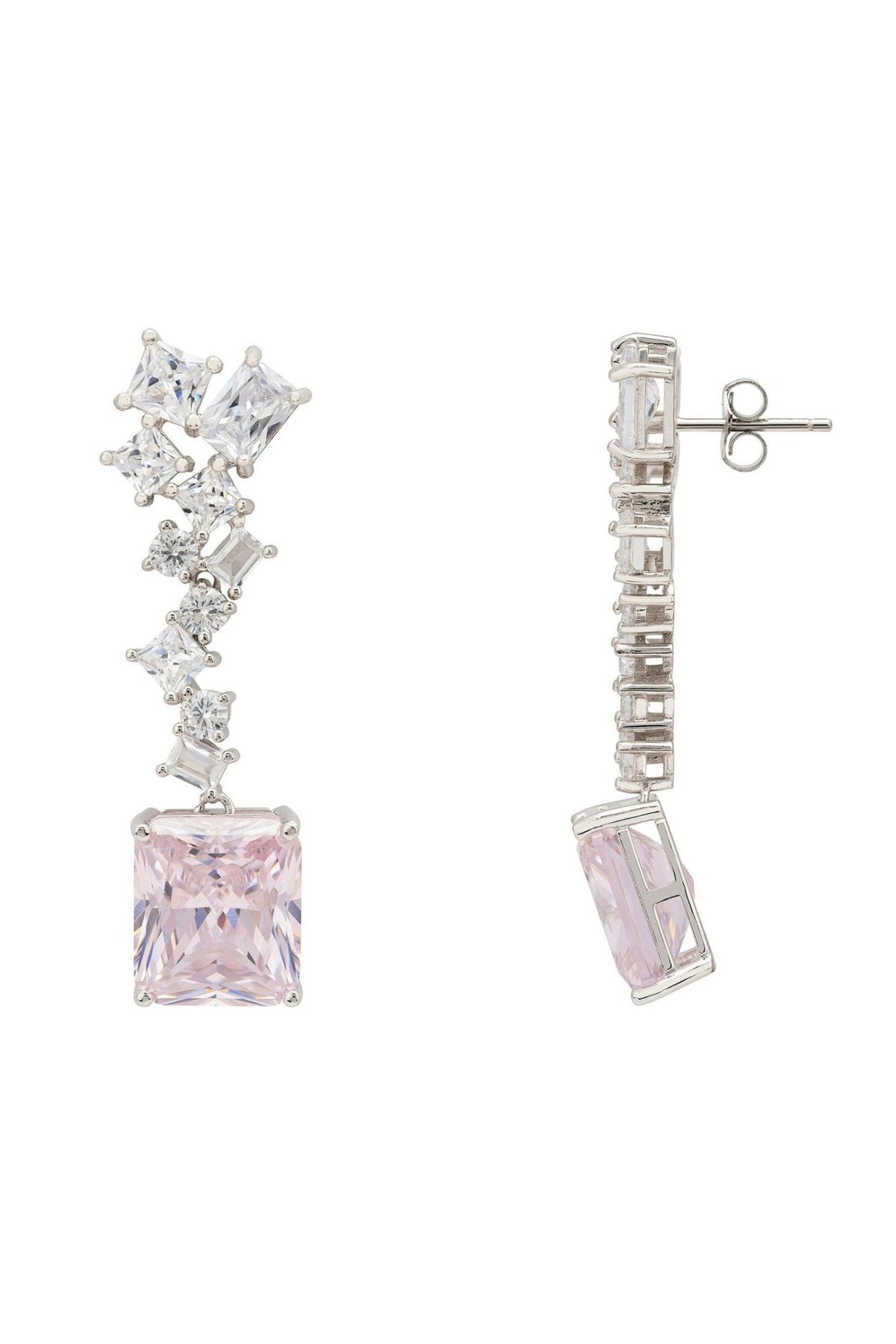 Diana Morganite Drop Earrings Silver - LATELITA Earrings