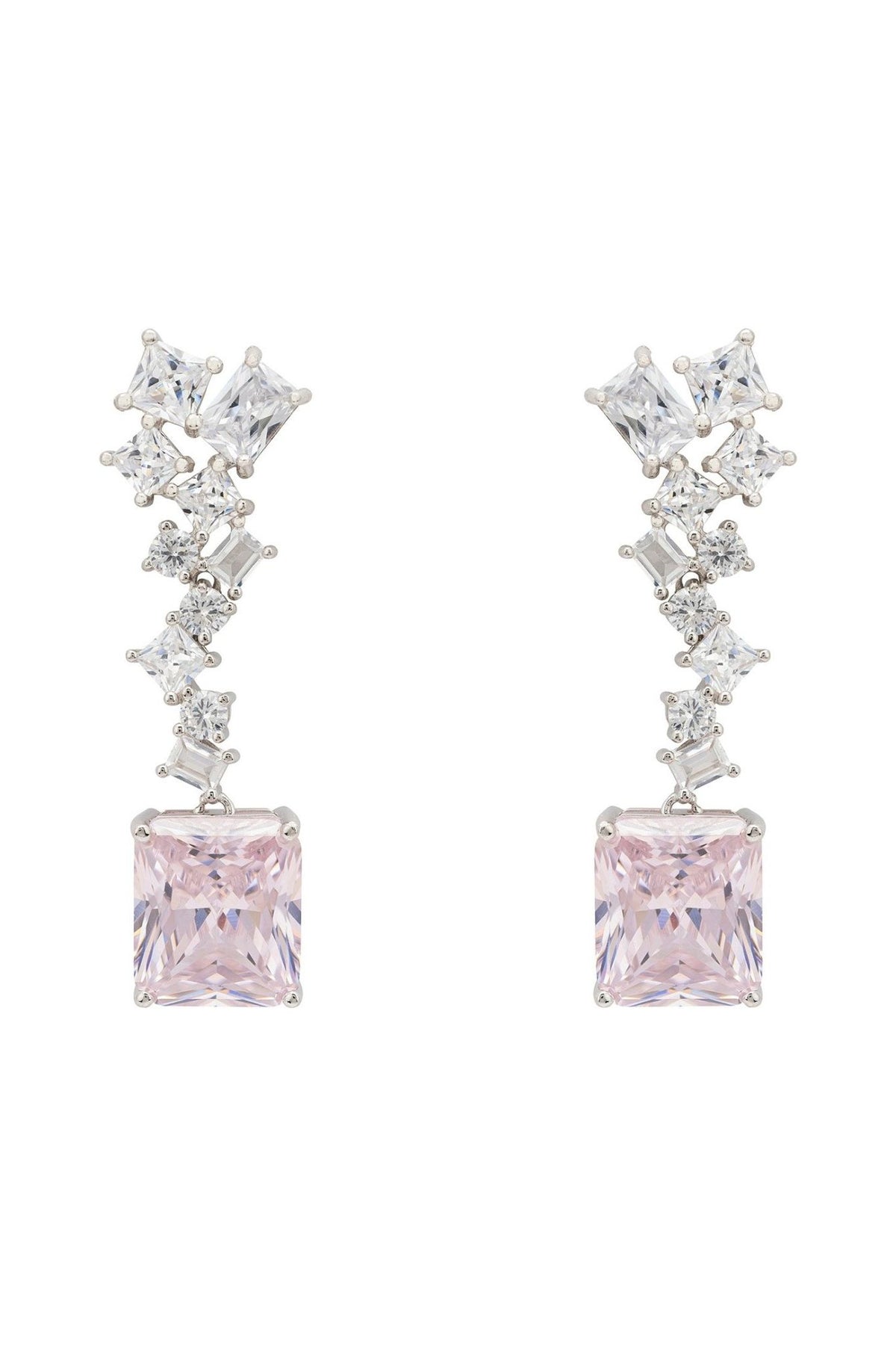 Diana Morganite Drop Earrings Silver - LATELITA Earrings