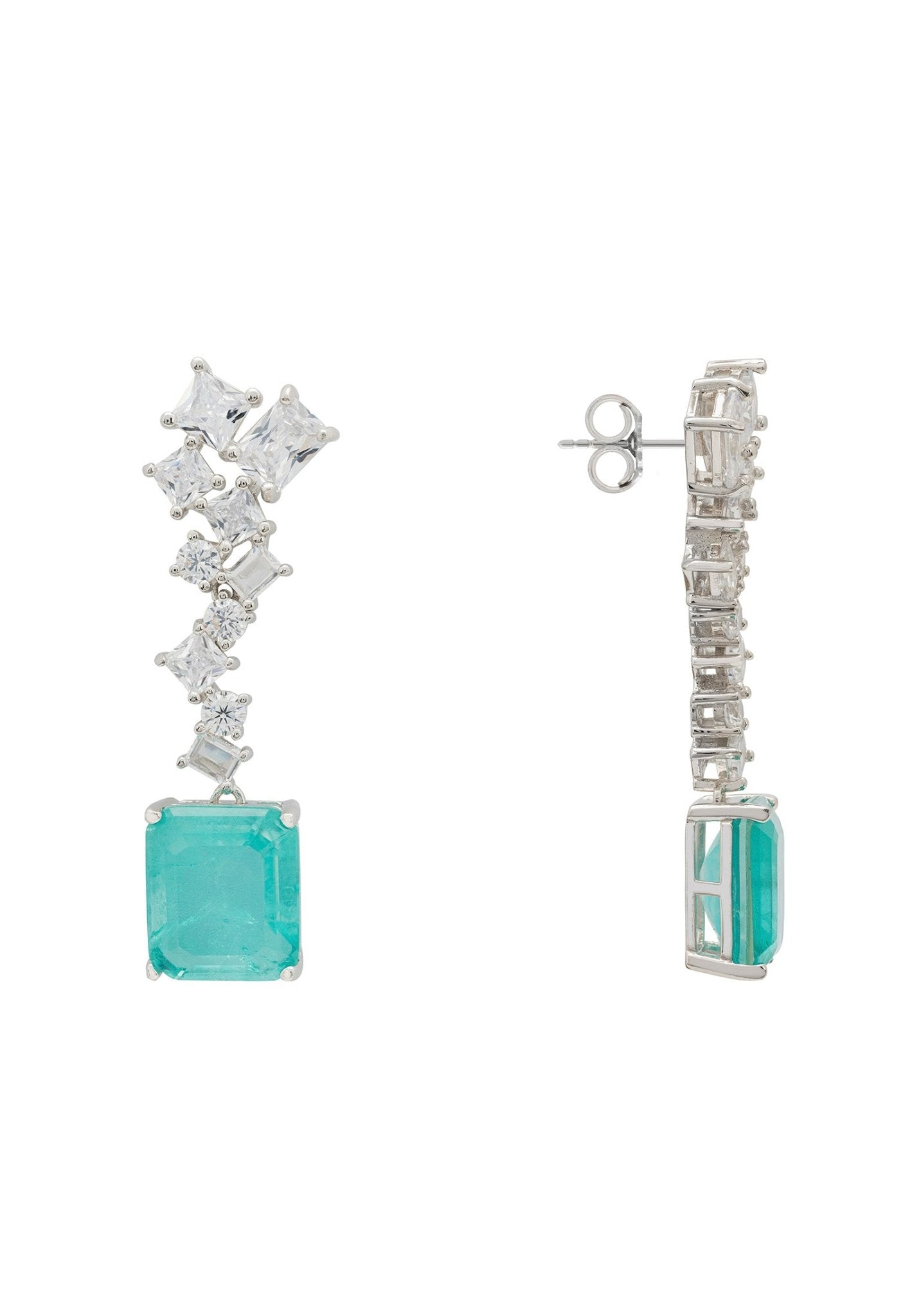 Diana Paraiba Tourmaline Drop Earrings Silver - LATELITA Earrings