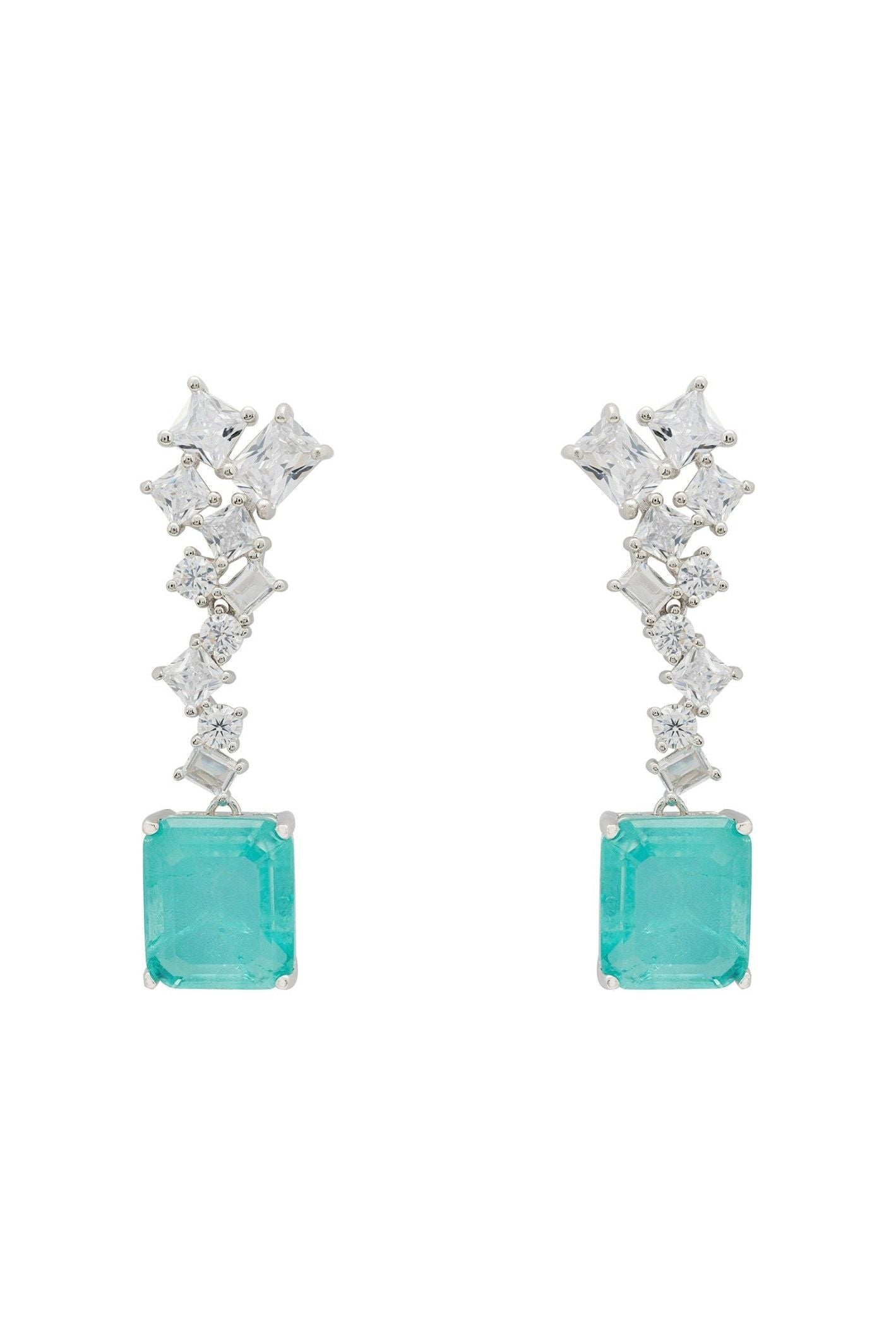 Diana Paraiba Tourmaline Drop Earrings Silver - LATELITA Earrings