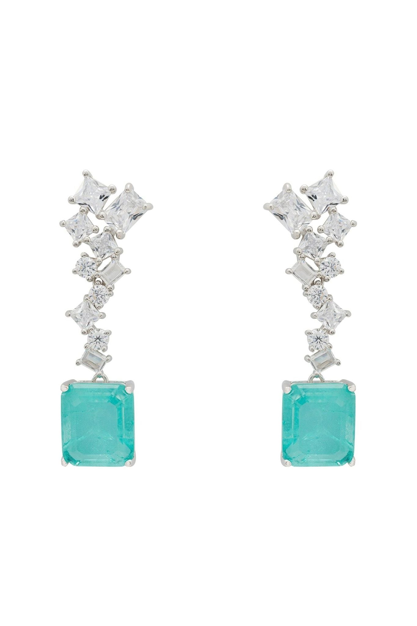 Diana Paraiba Tourmaline Drop Earrings Silver - LATELITA Earrings