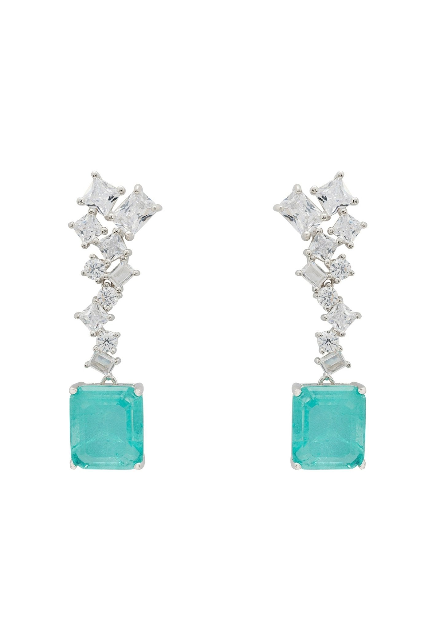 Diana Paraiba Tourmaline Drop Earrings Silver - LATELITA Earrings