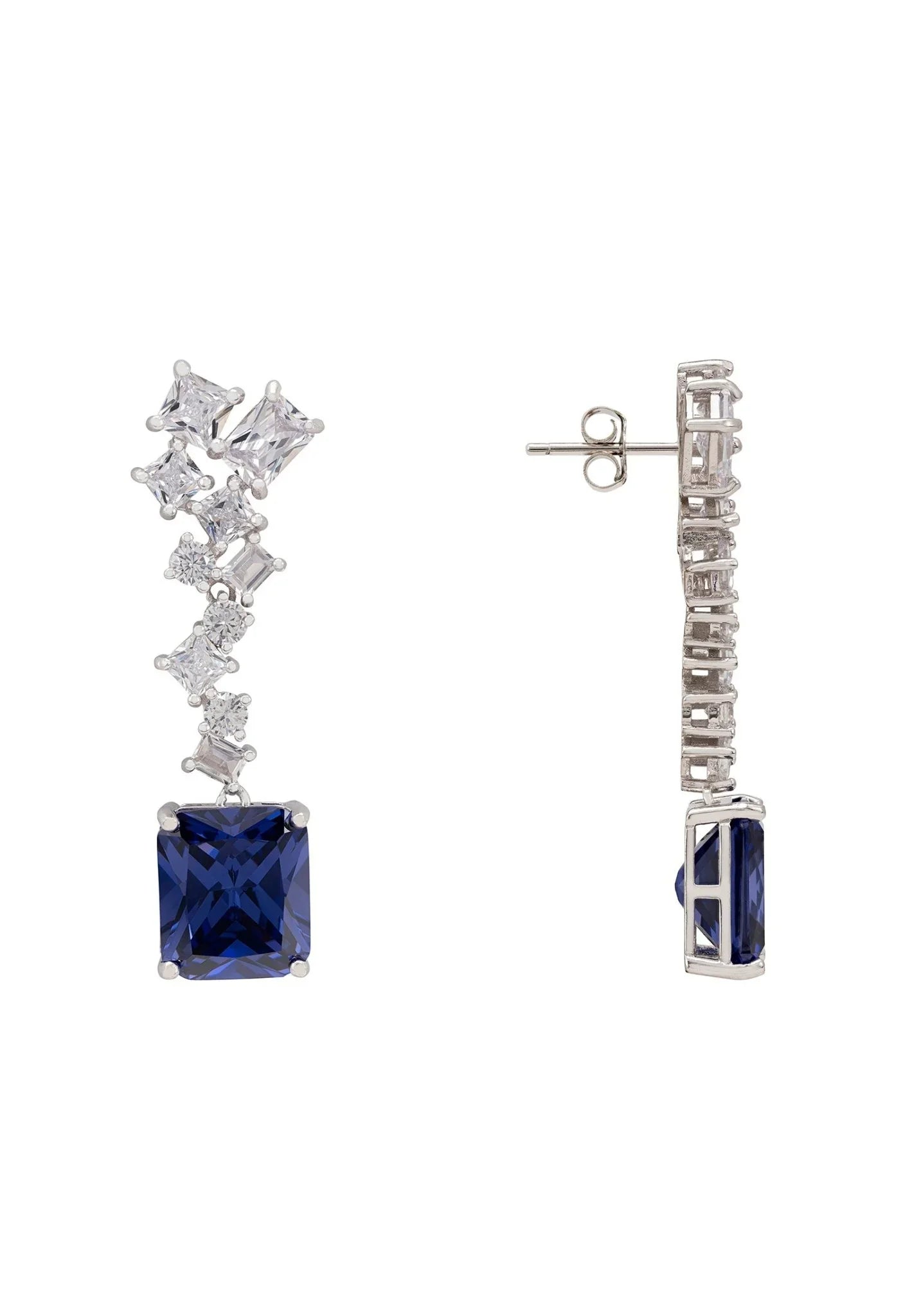 Diana Tanzanite Drop Earrings Silver - LATELITA Earrings
